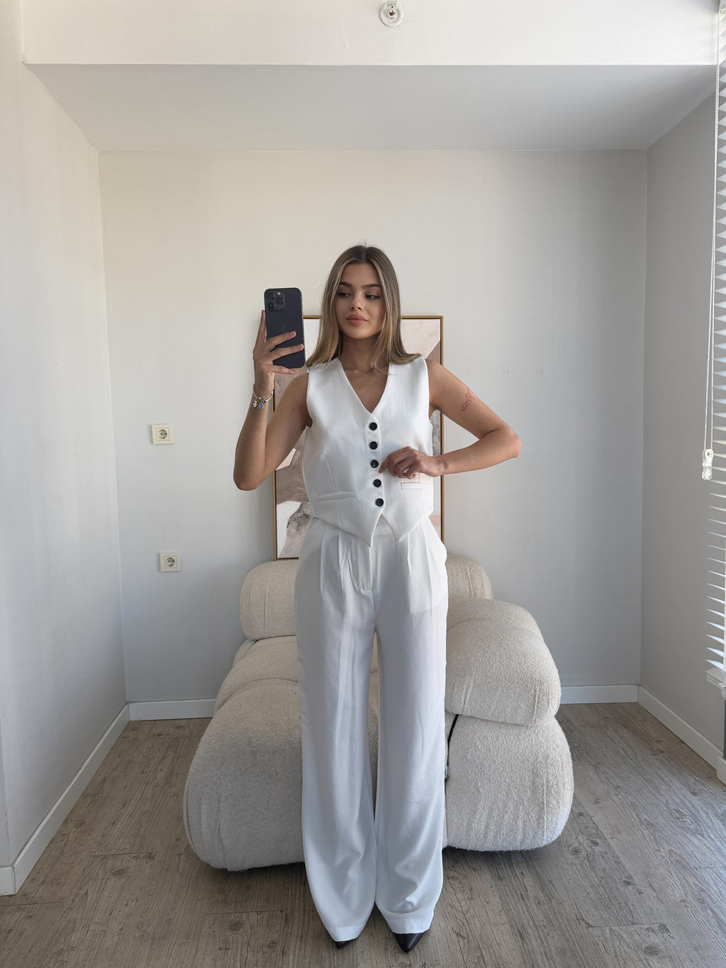 Лен Комплет Елек Пантолони