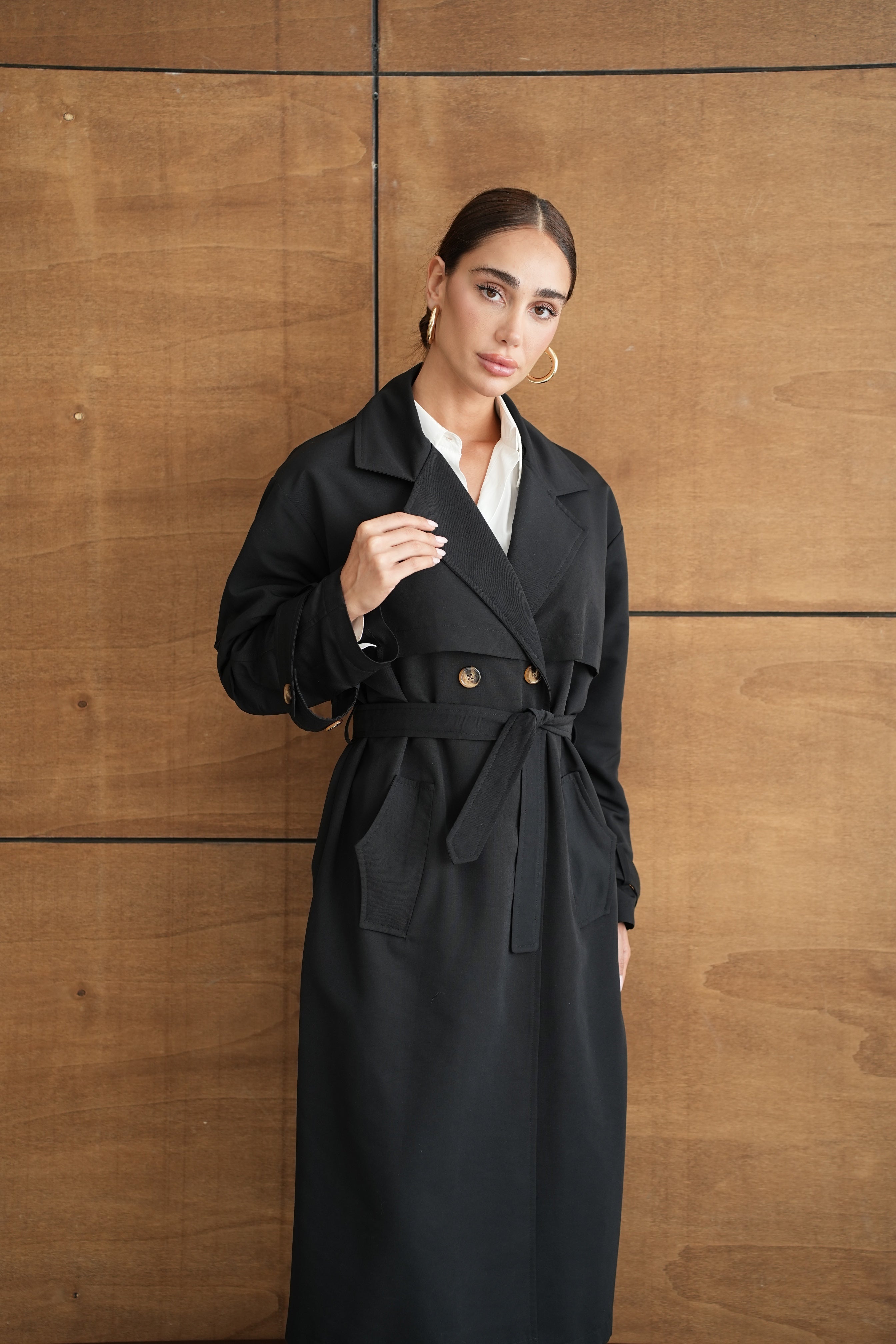 Oversize Мантил Црн