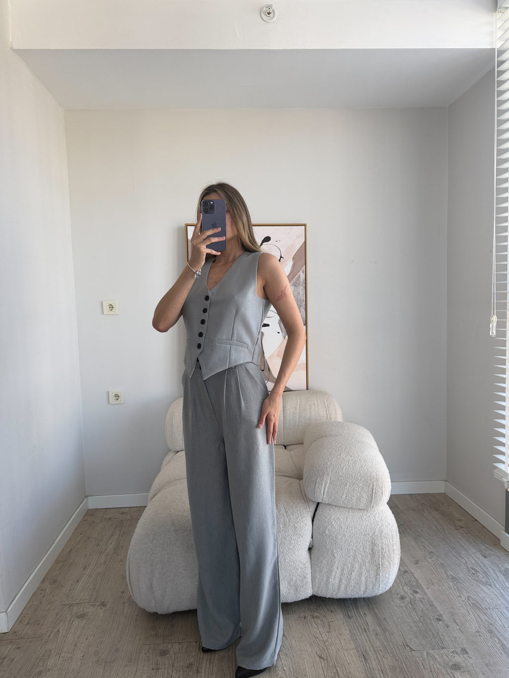 Лен Комплет Елек Пантолони