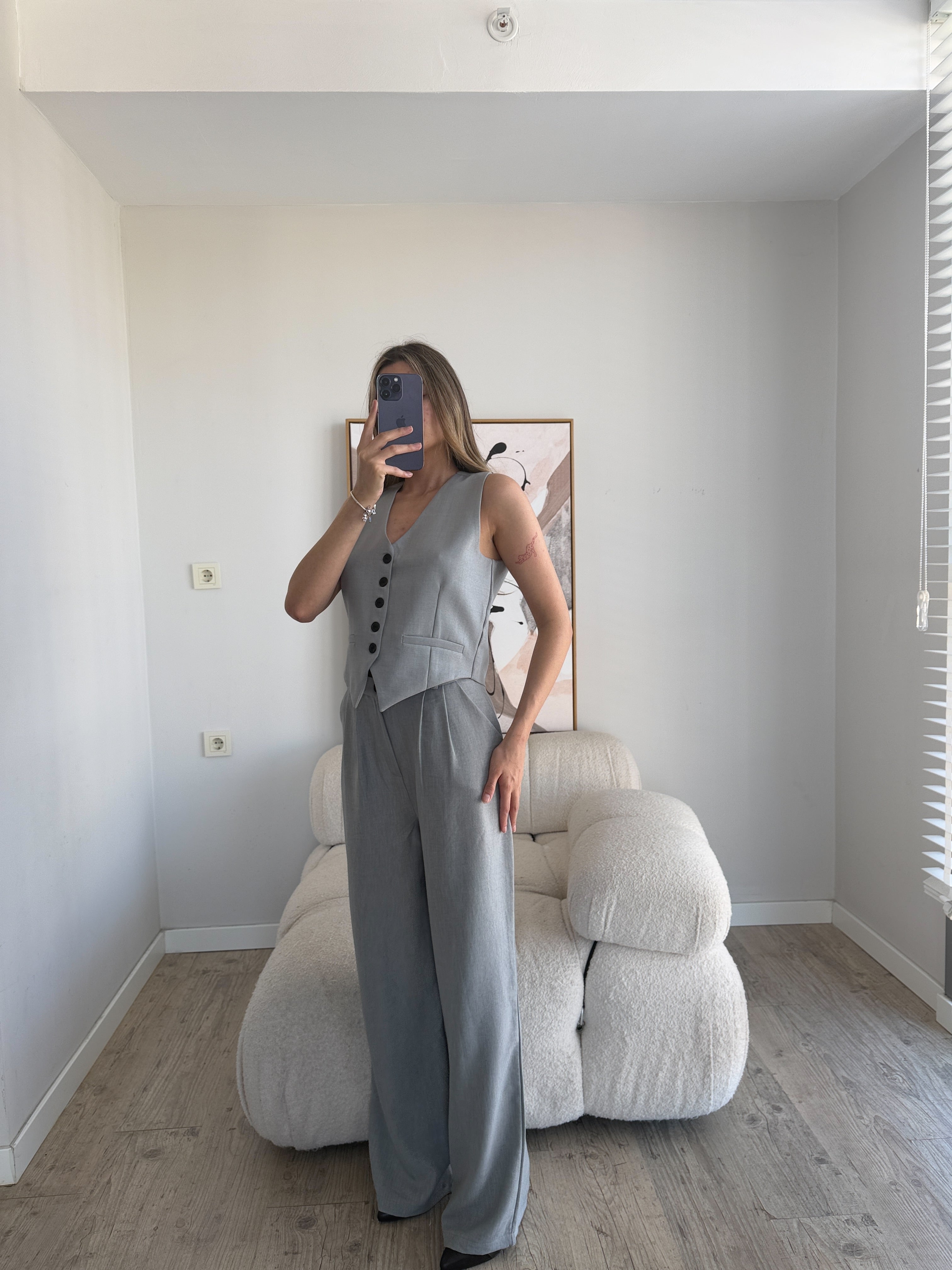 Лен Комплет Елек Пантолони