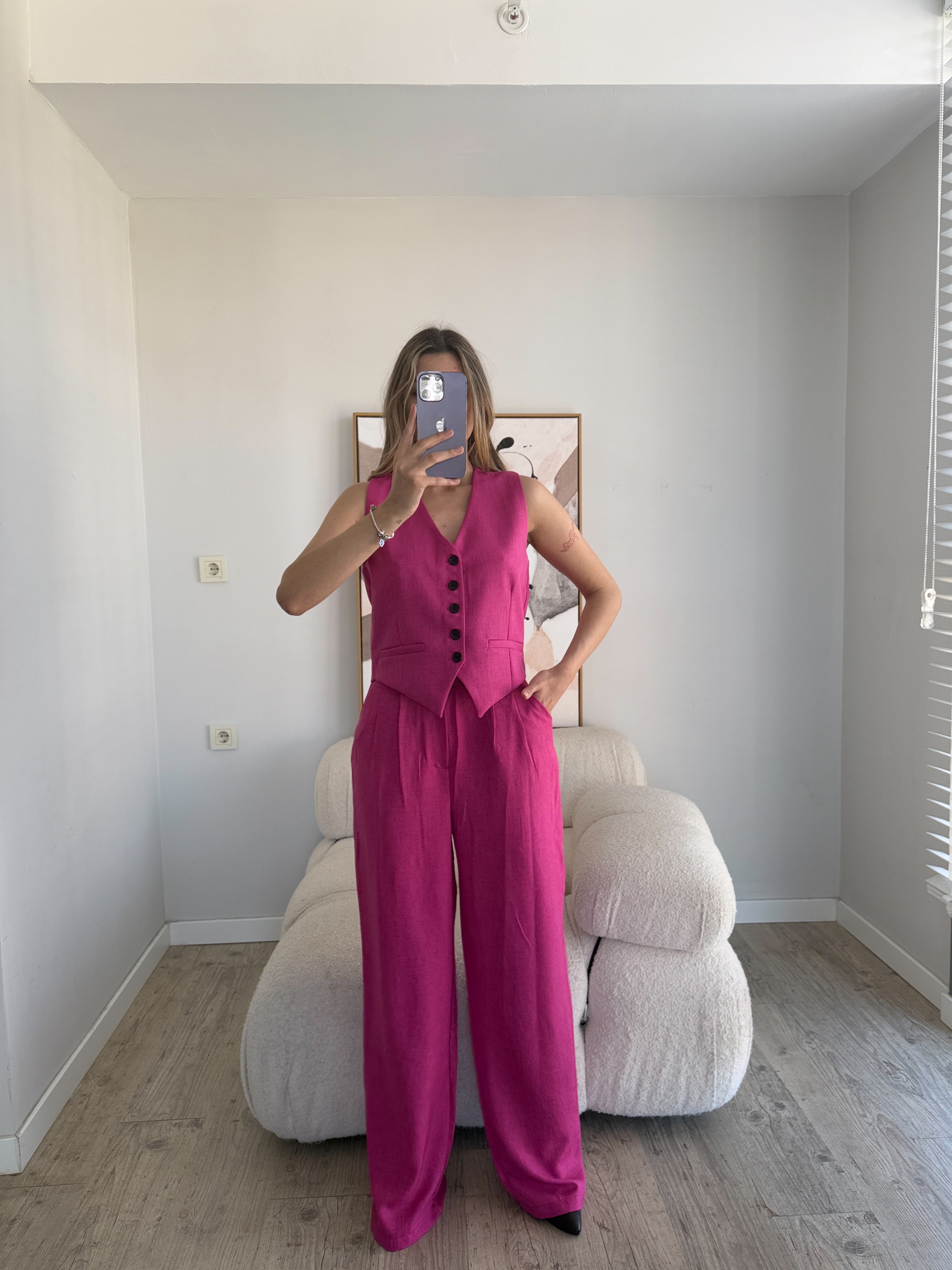 Лен Комплет Елек Пантолони