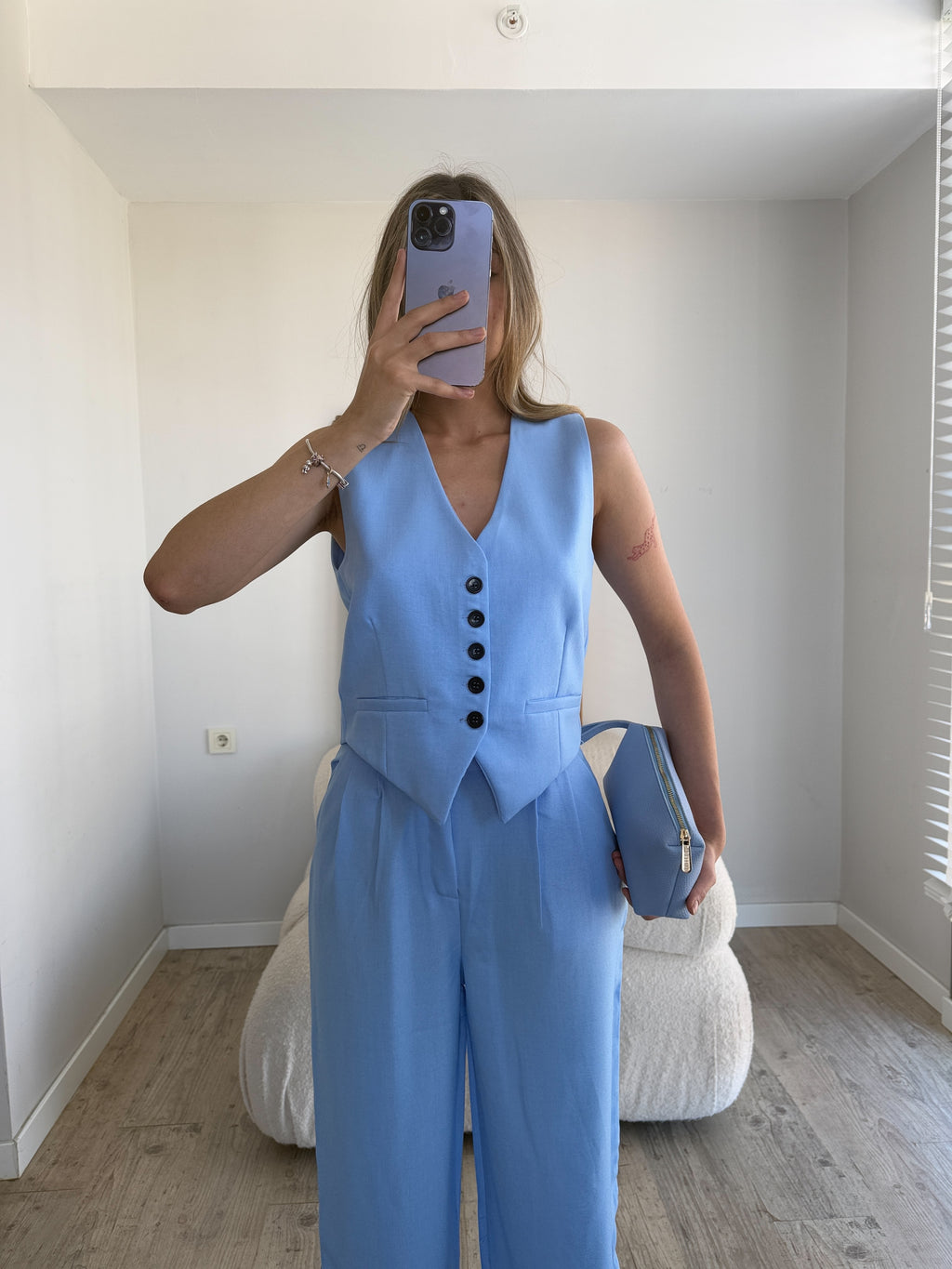 Лен Комплет Елек Пантолони