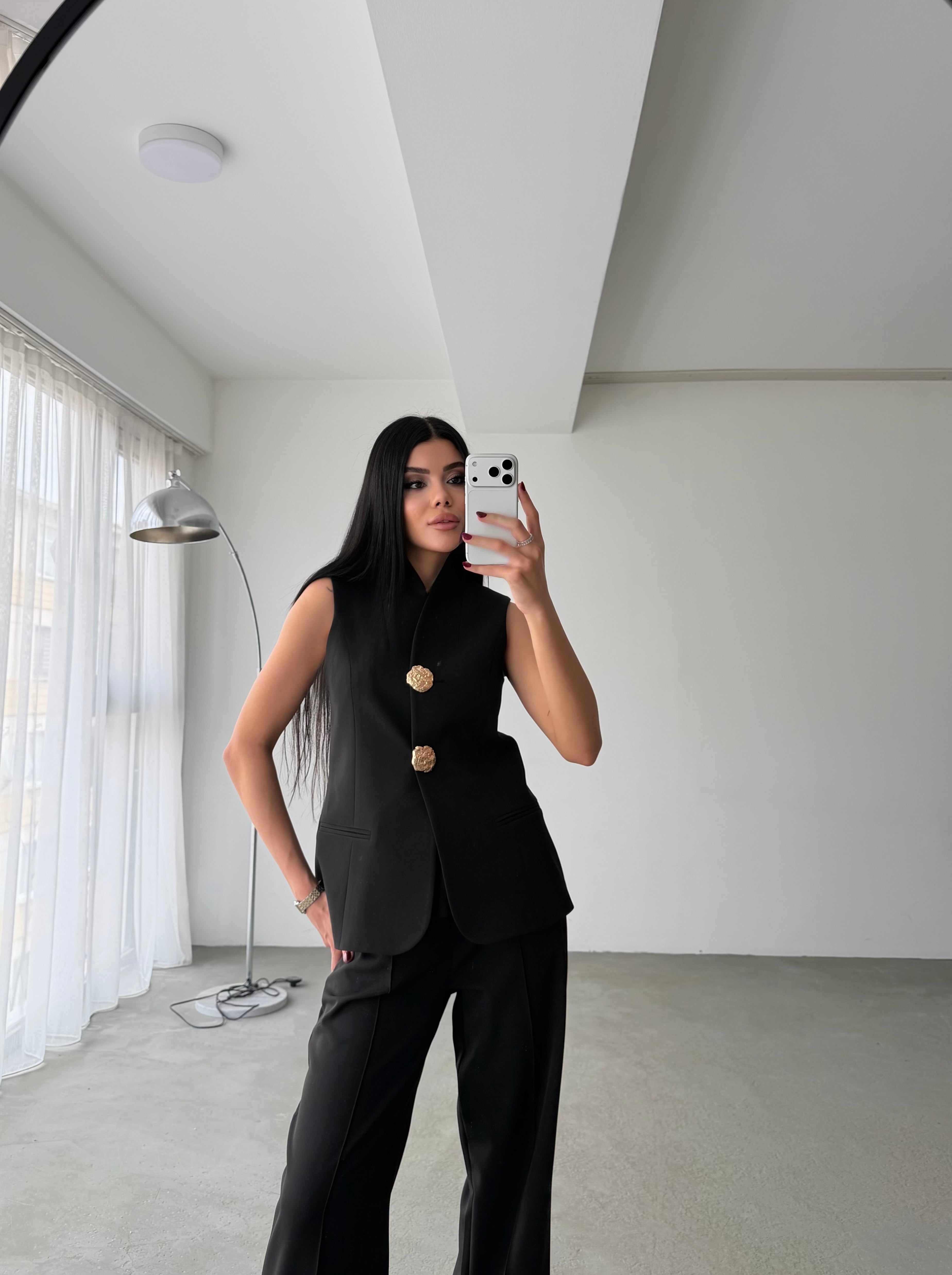 Комплет Елек Пантолони Златно Копче