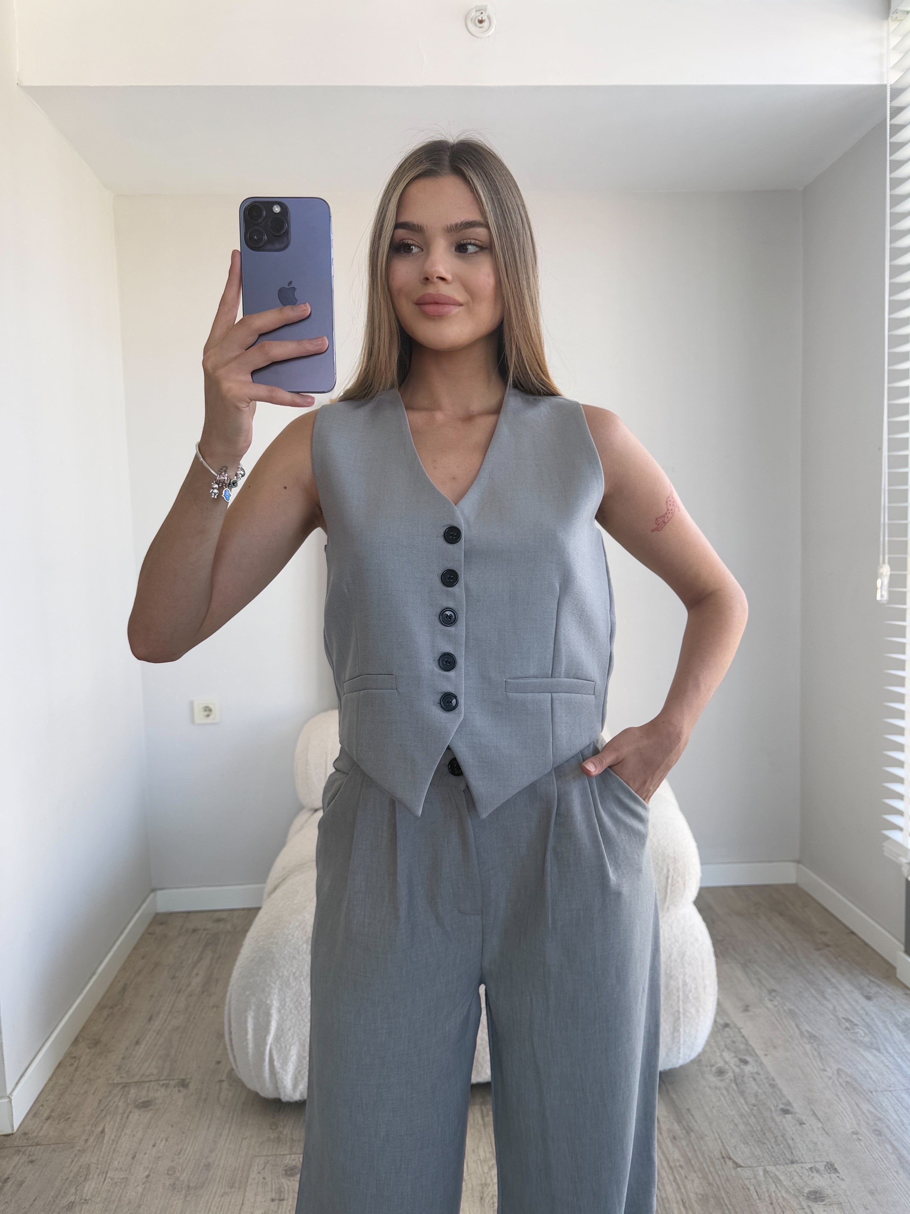 Лен Комплет Елек Пантолони