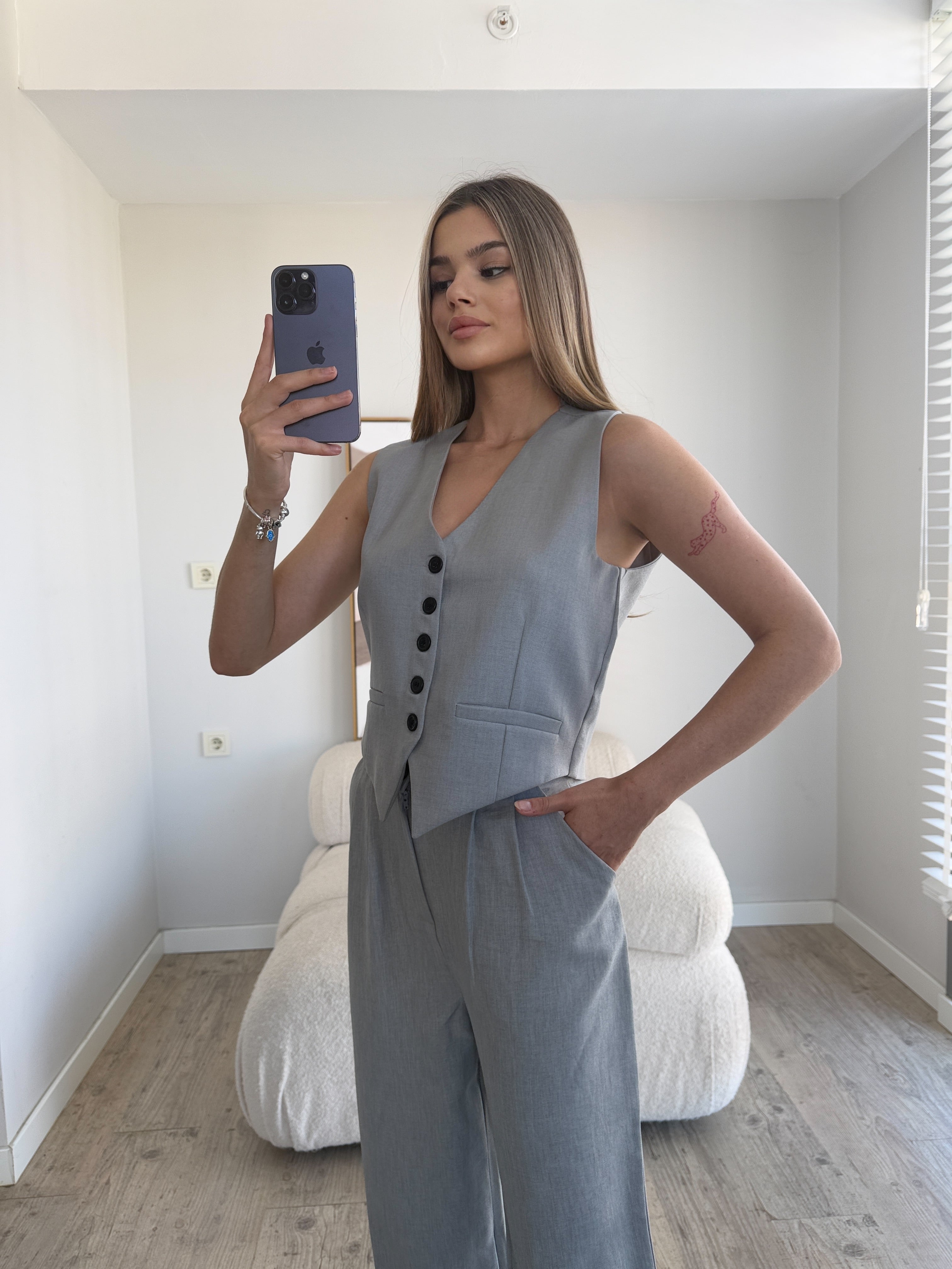 Лен Комплет Елек Пантолони