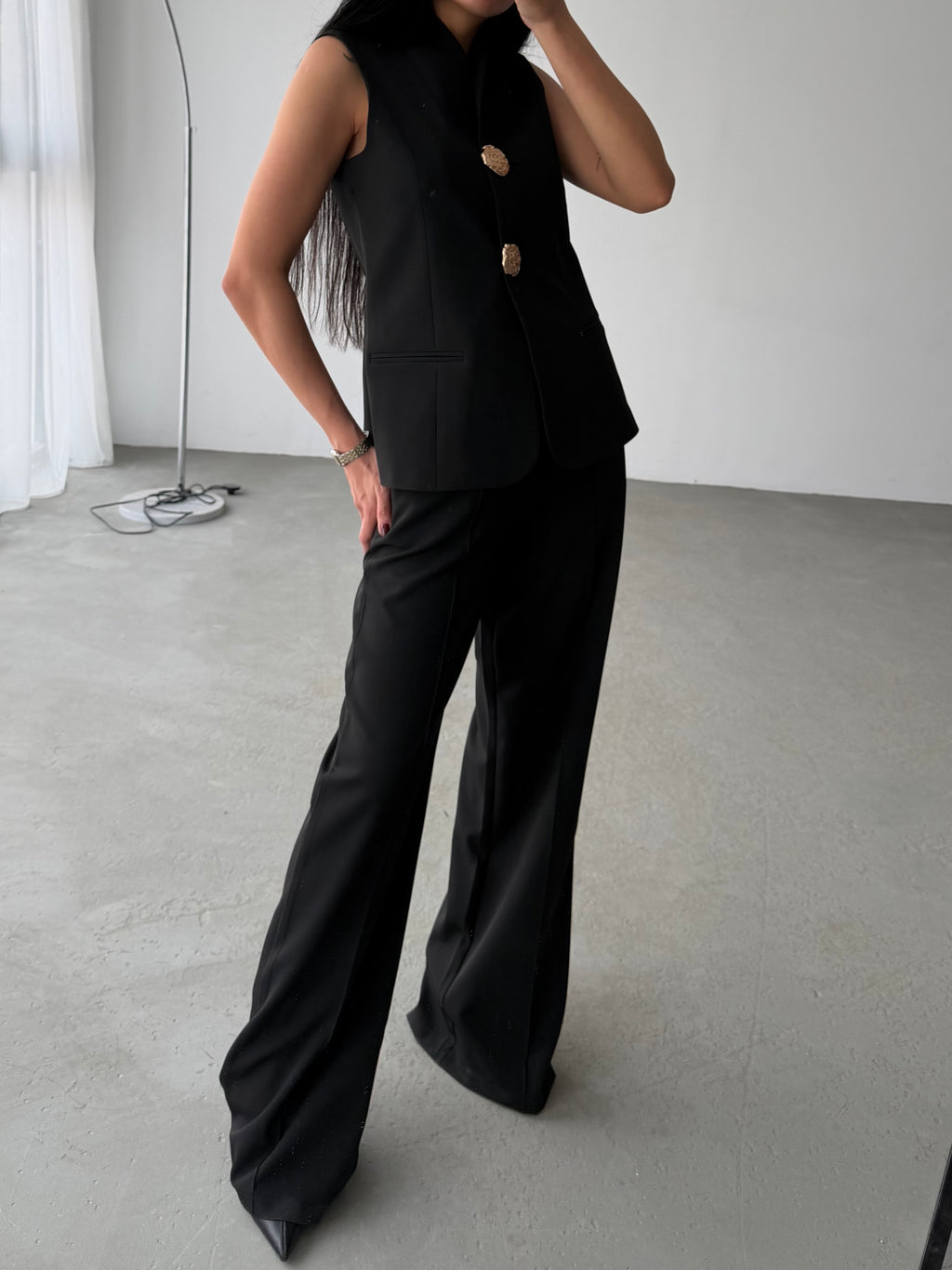 Комплет Елек Пантолони Златно Копче