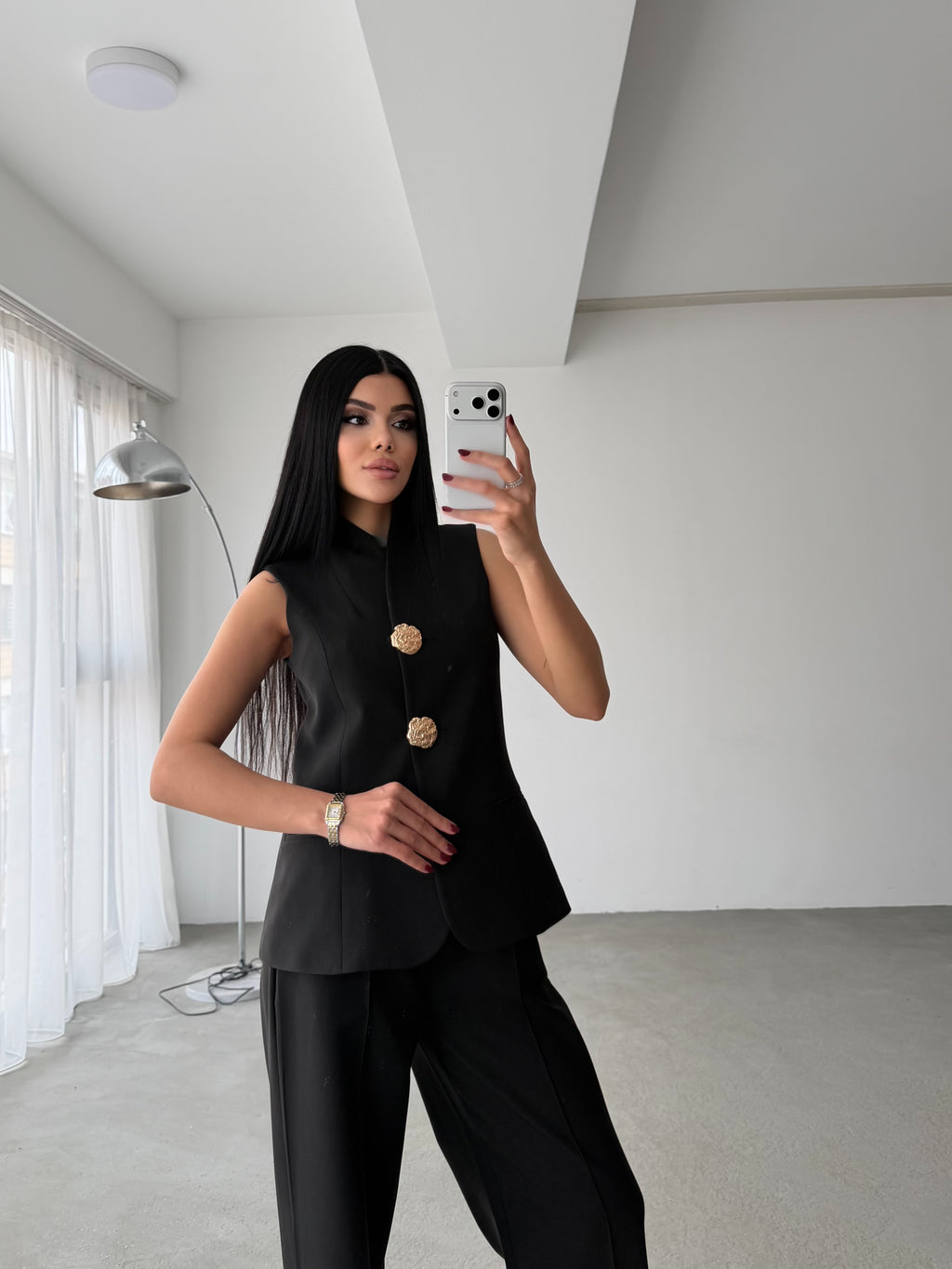 Комплет Елек Пантолони Златно Копче