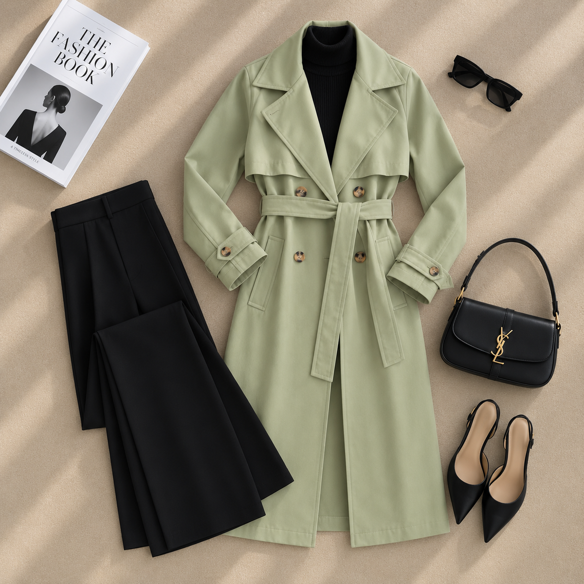 Oversize Мантил Зелен