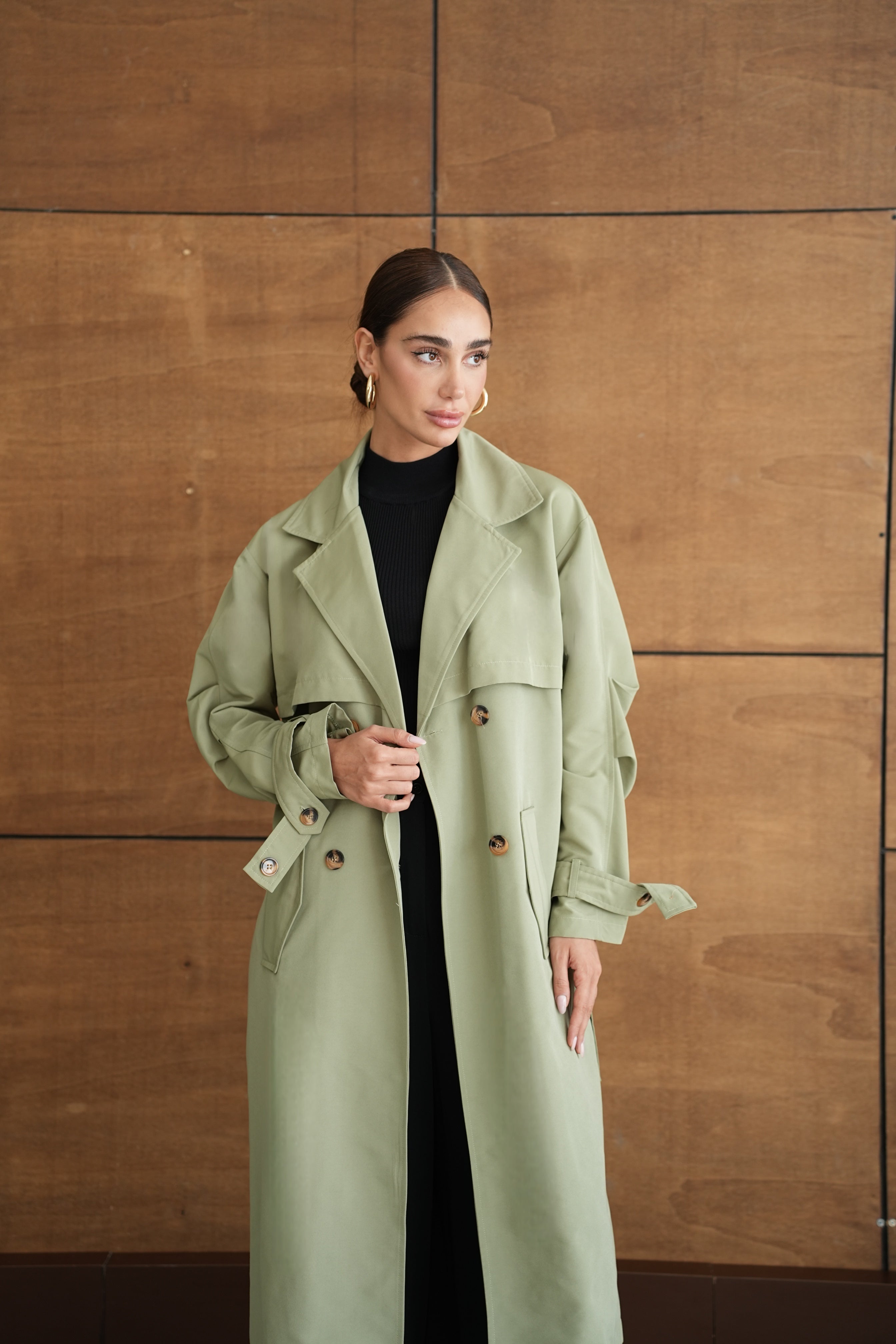 Oversize Мантил Зелен