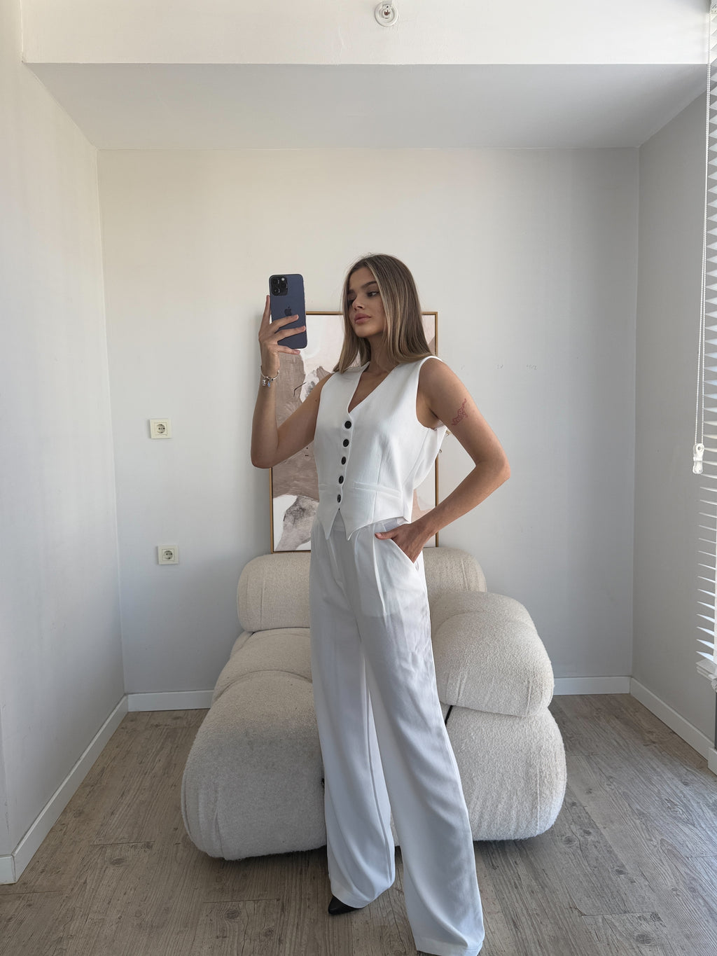 Лен Комплет Елек Пантолони