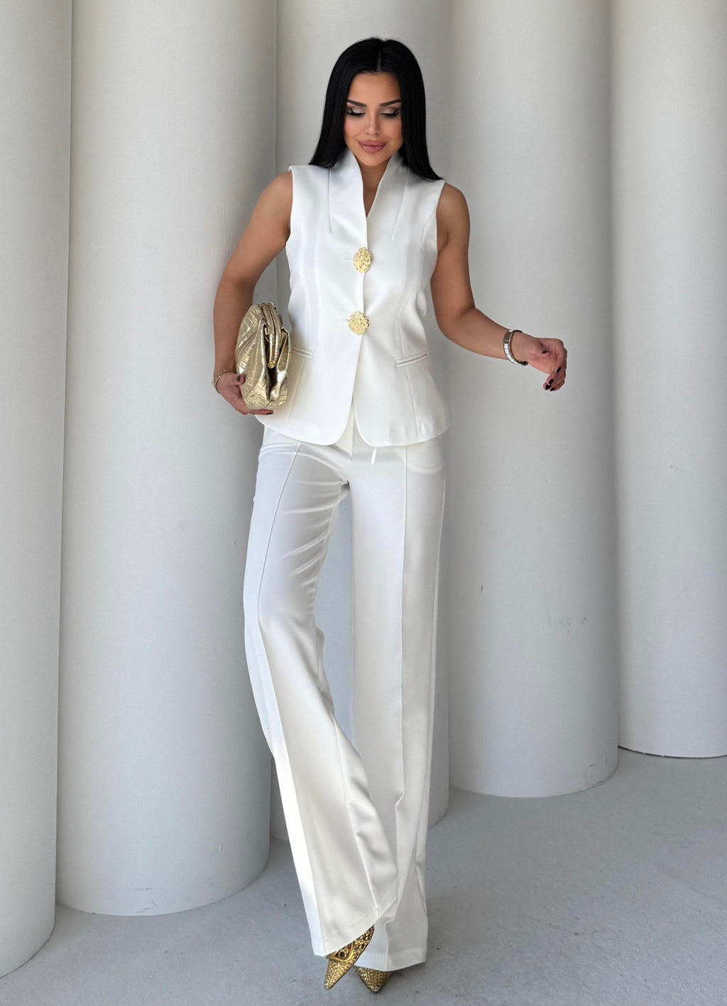 Комплет Елек Пантолони Златно Копче