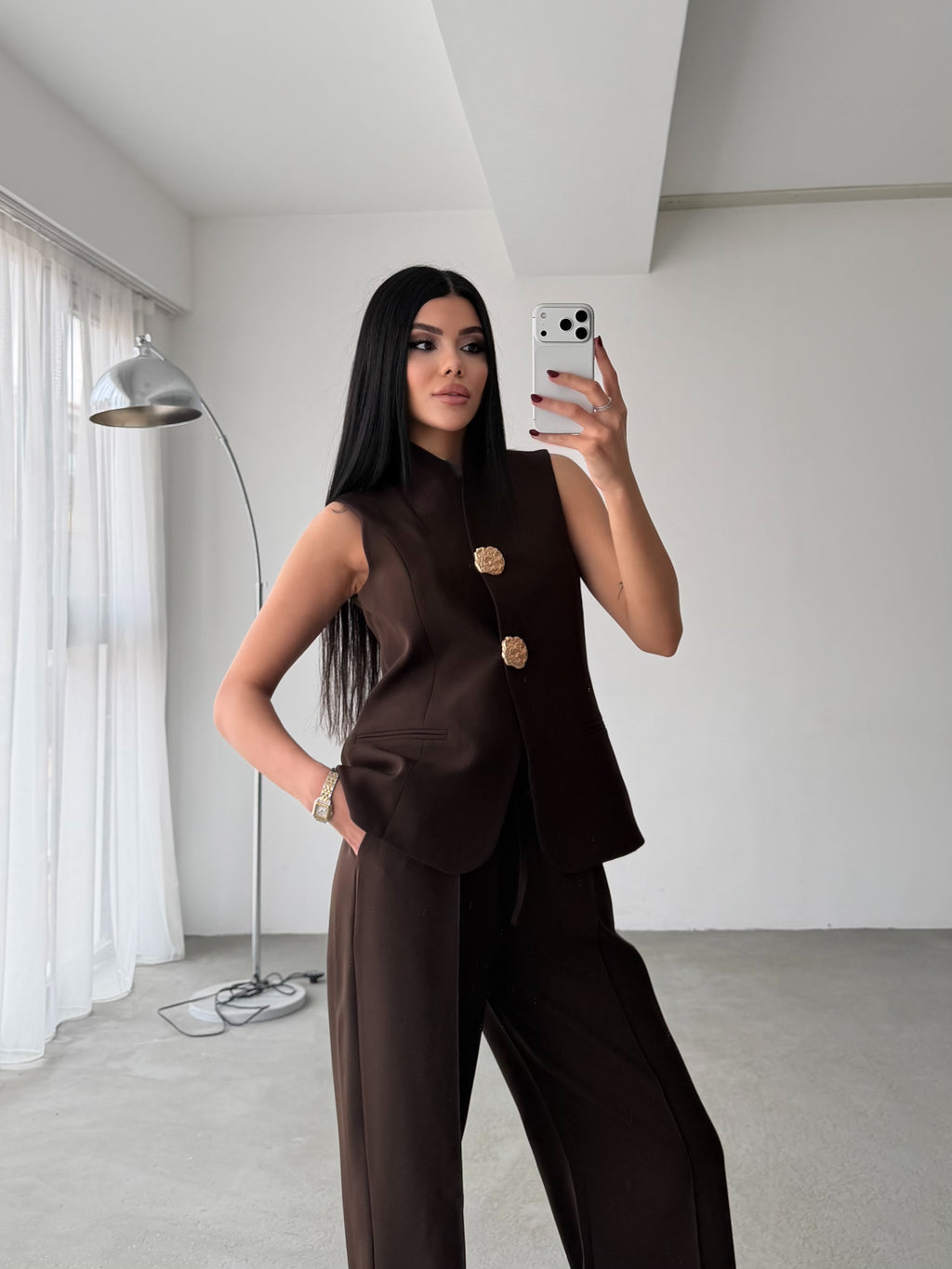 Комплет Елек Пантолони Златно Копче