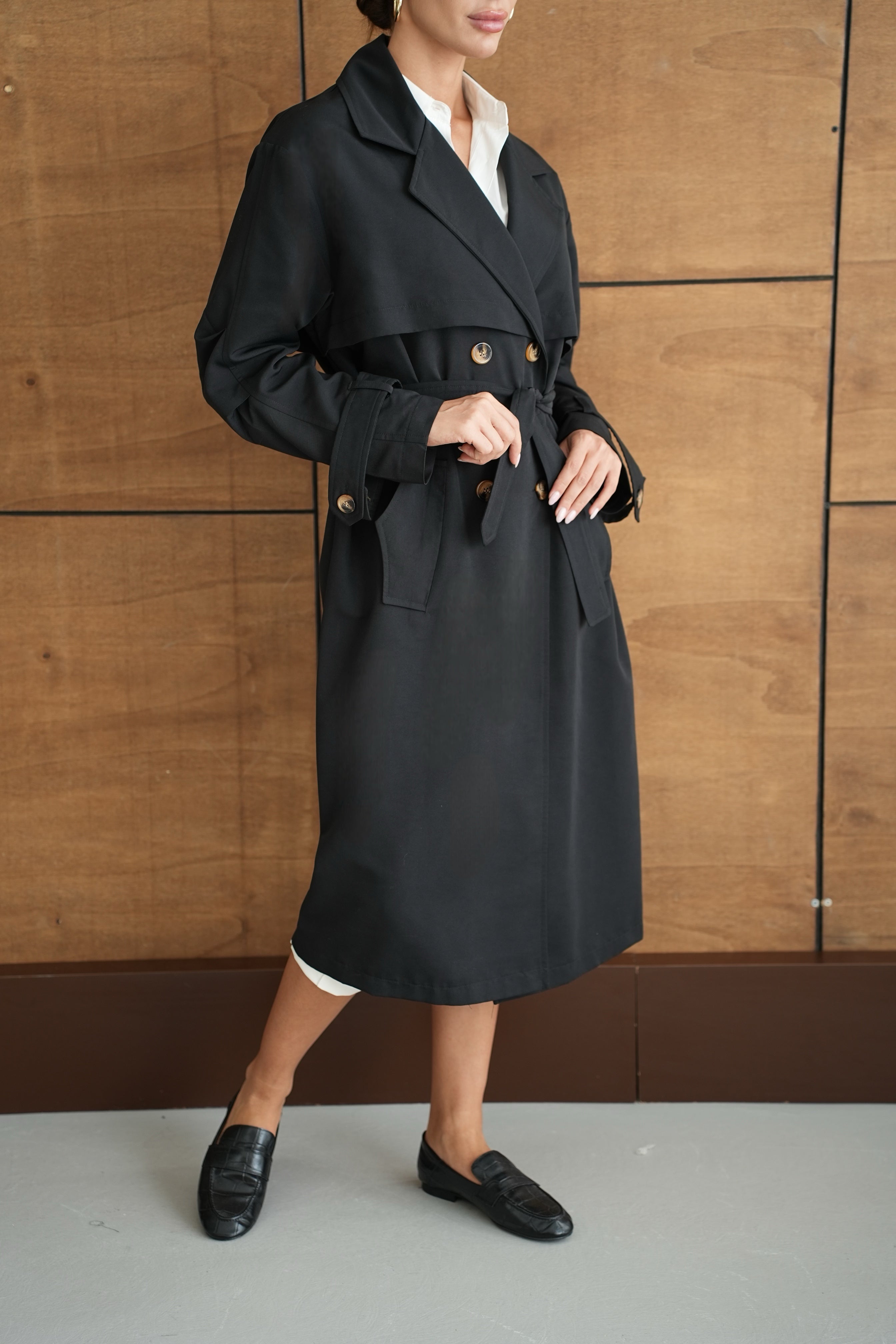 Oversize Мантил Црн