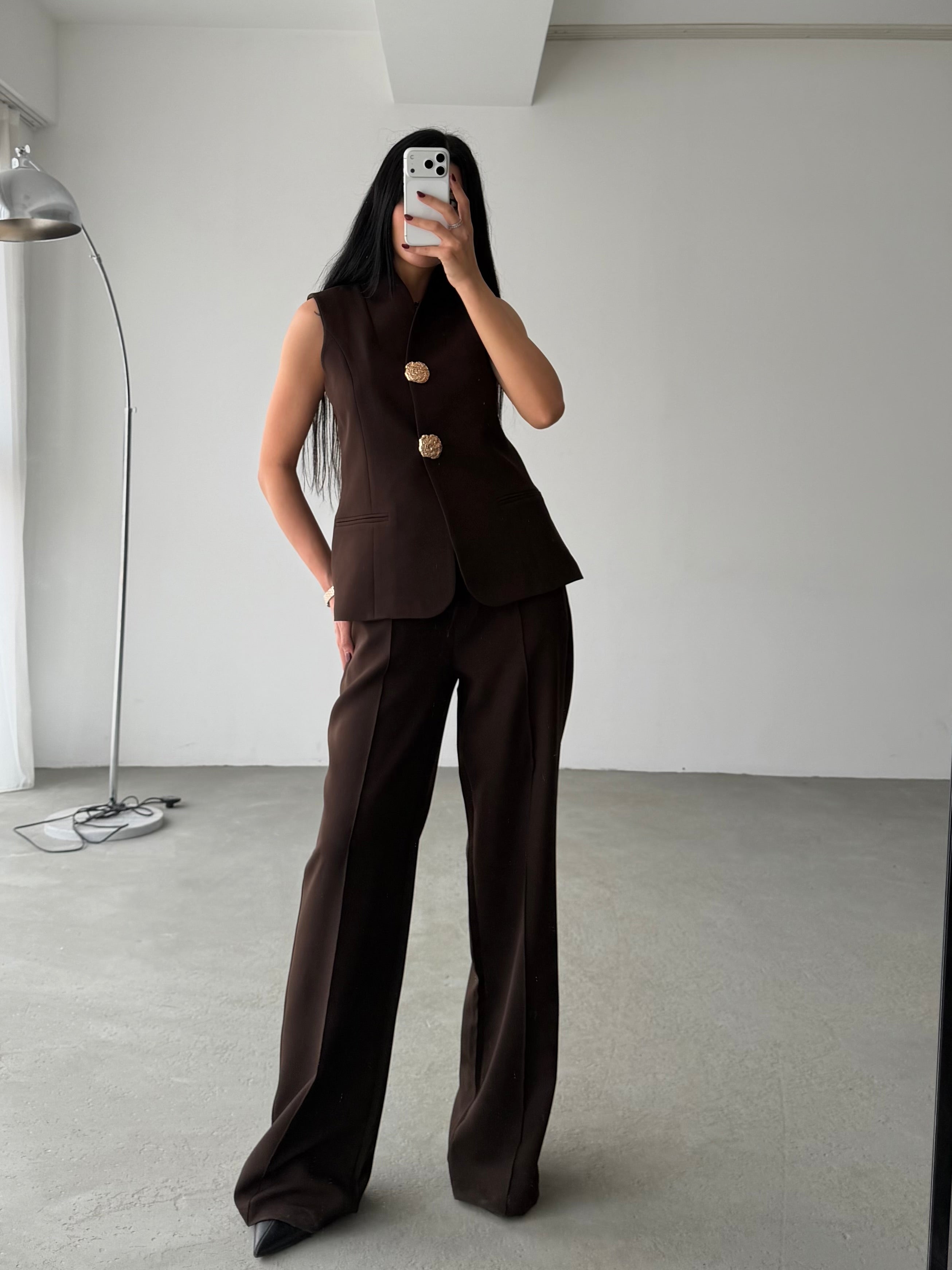 Комплет Елек Пантолони Златно Копче