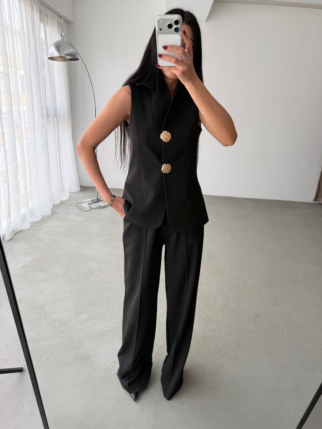 Комплет Елек Пантолони Златно Копче