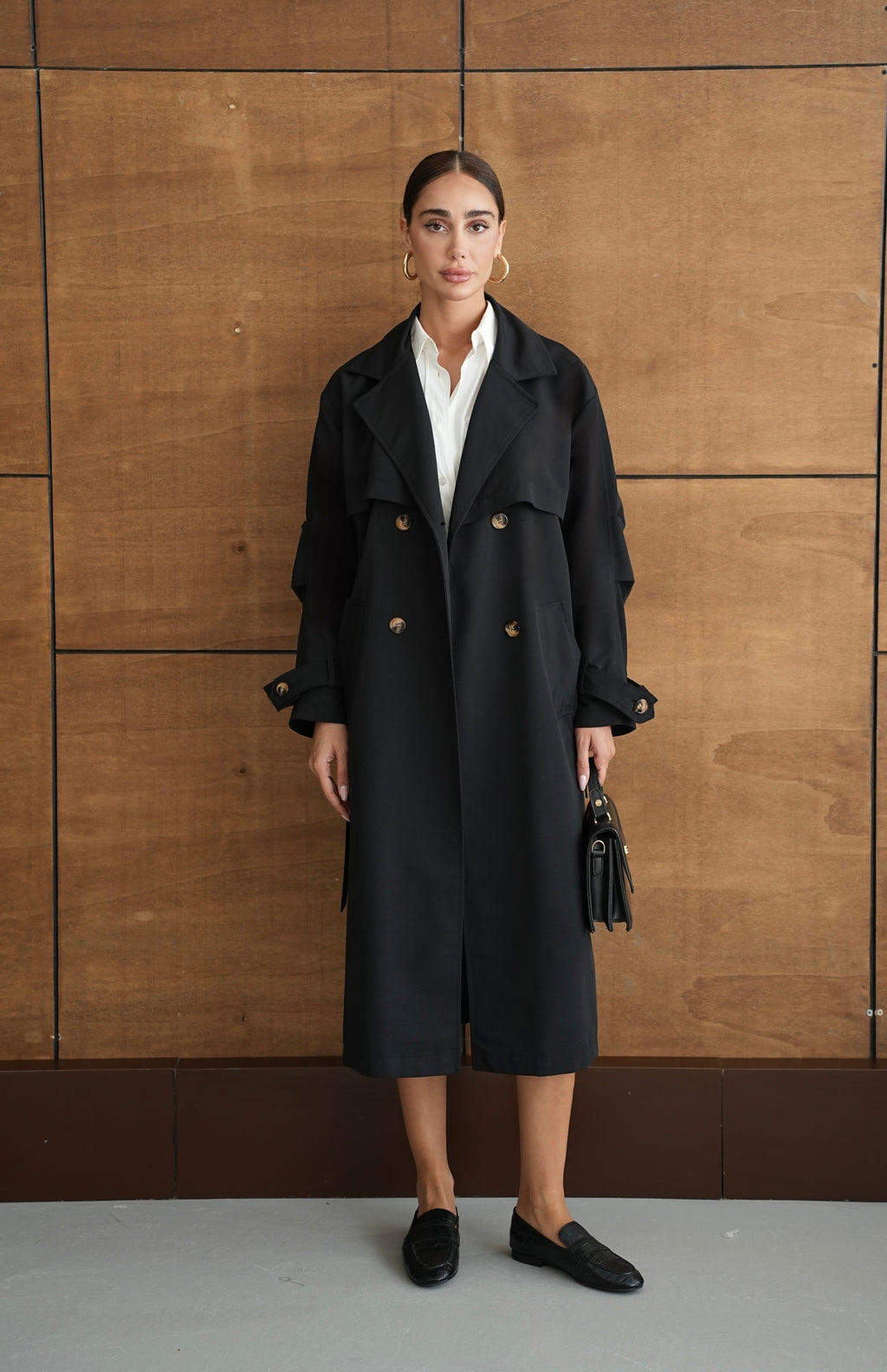 Oversize Мантил Црн