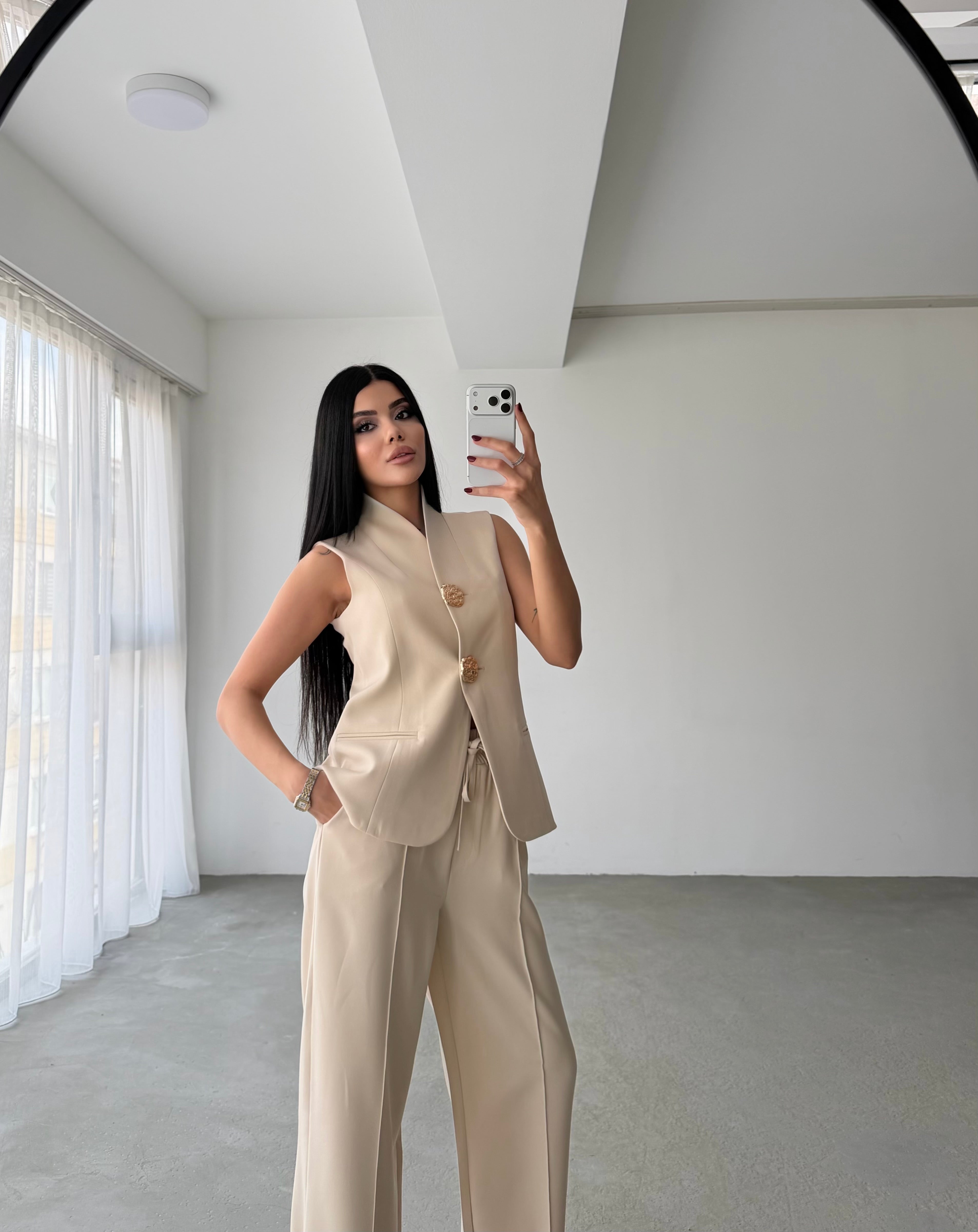 Комплет Елек Пантолони Златно Копче