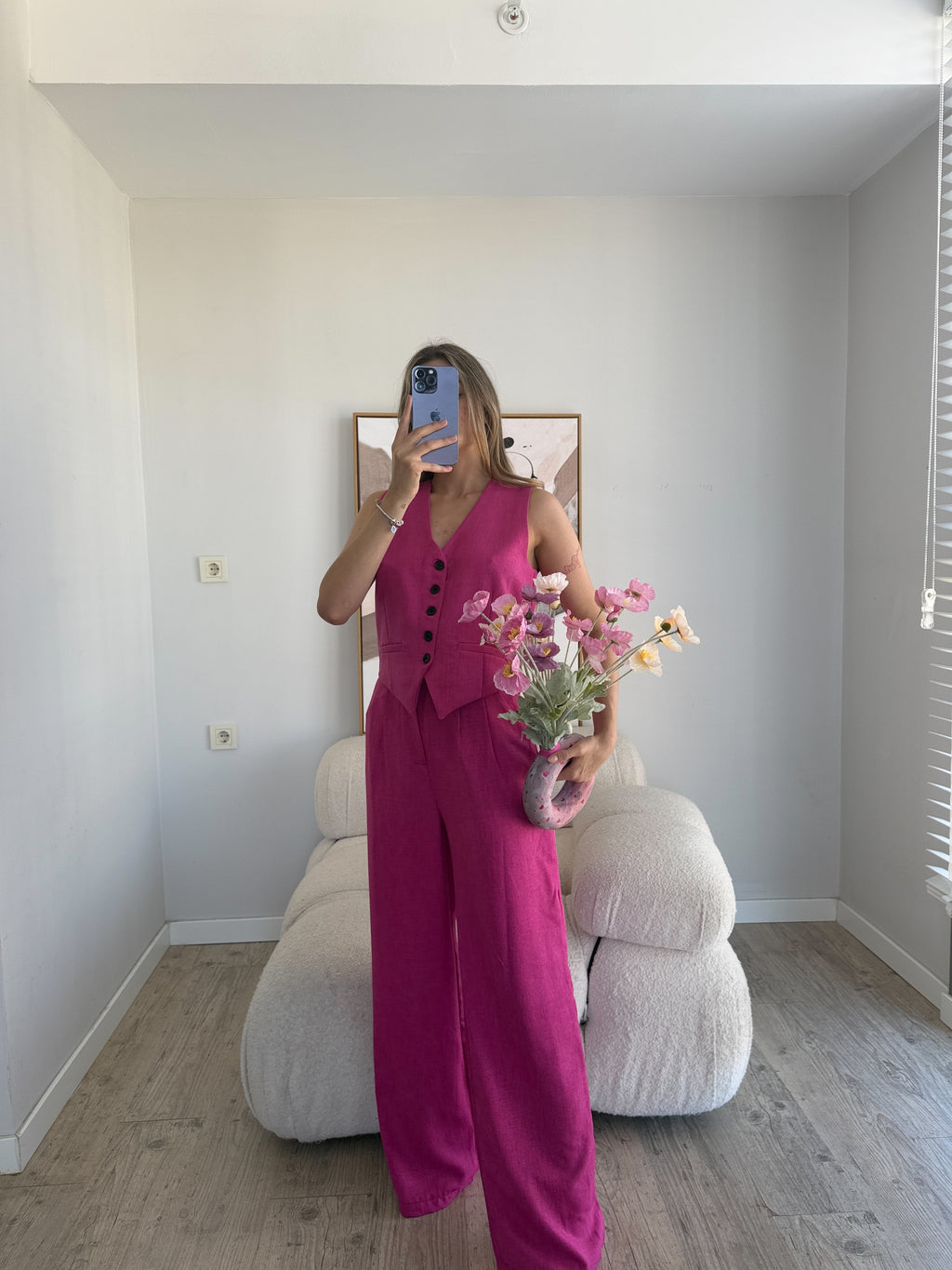 Лен Комплет Елек Пантолони