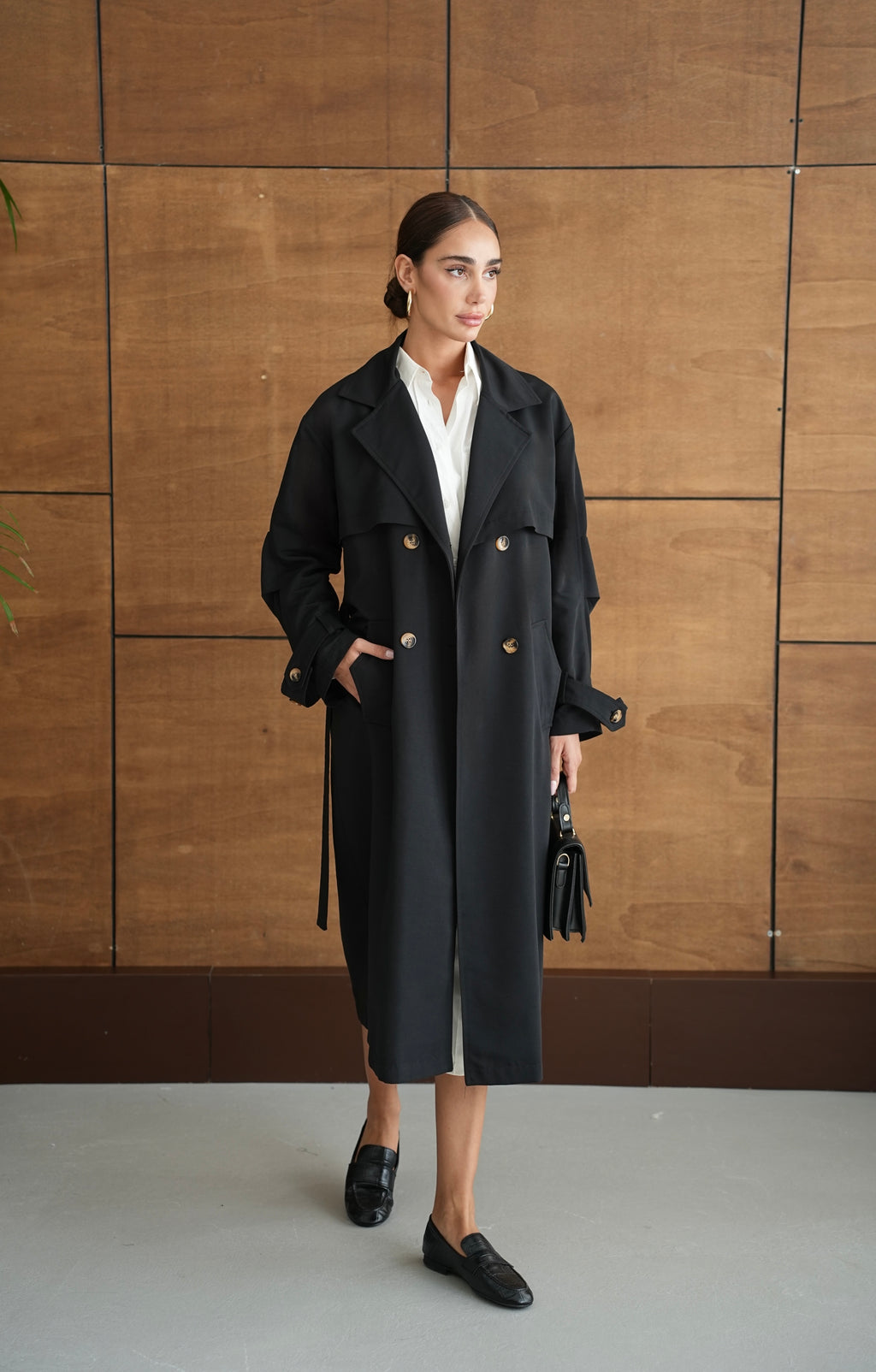 Oversize Мантил Црн