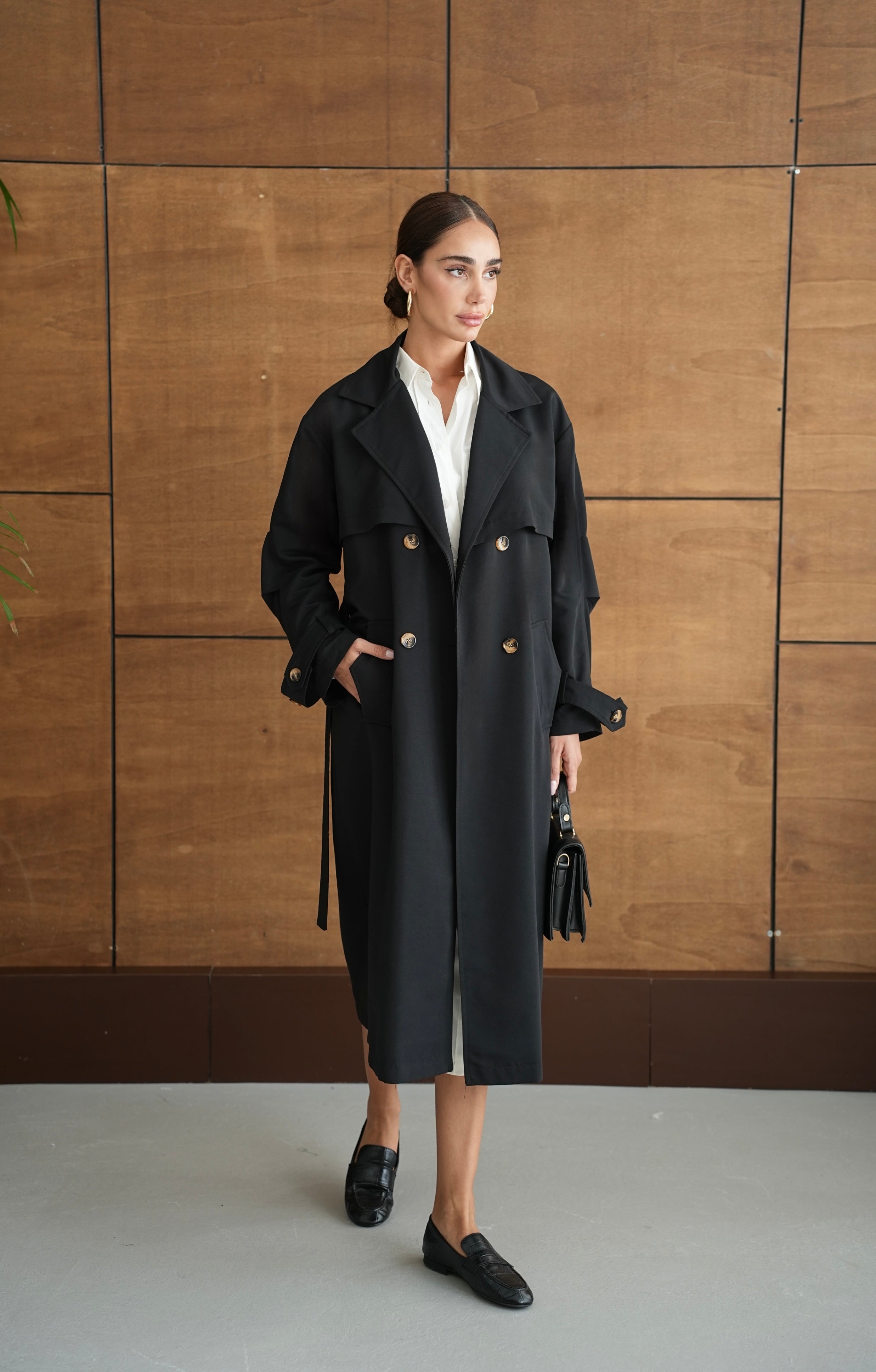 Oversize Мантил Црн