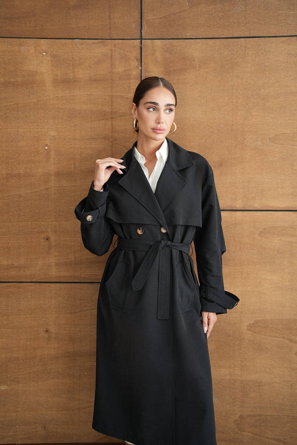 Oversize Мантил Црн