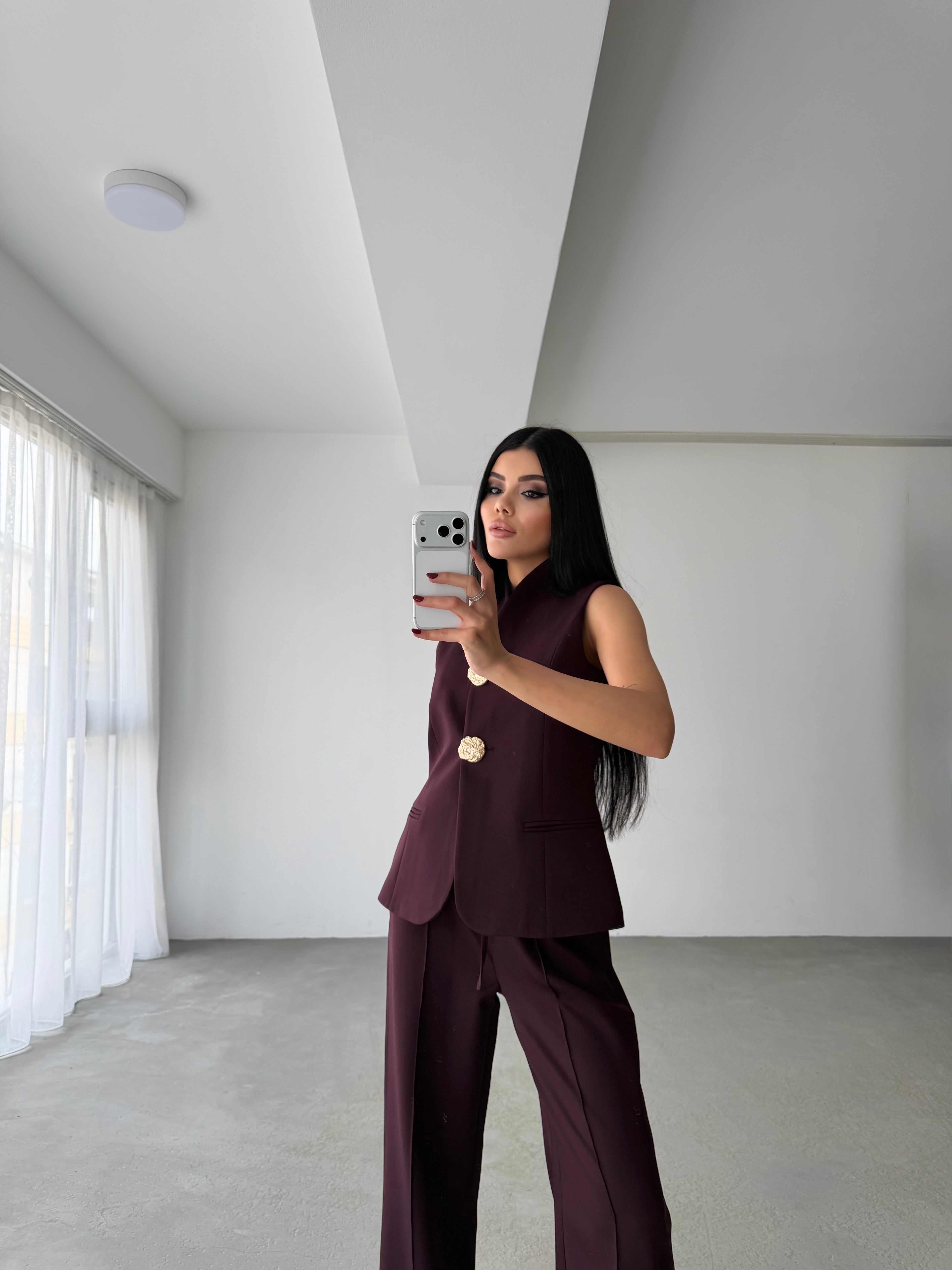 Комплет Елек Пантолони Златно Копче