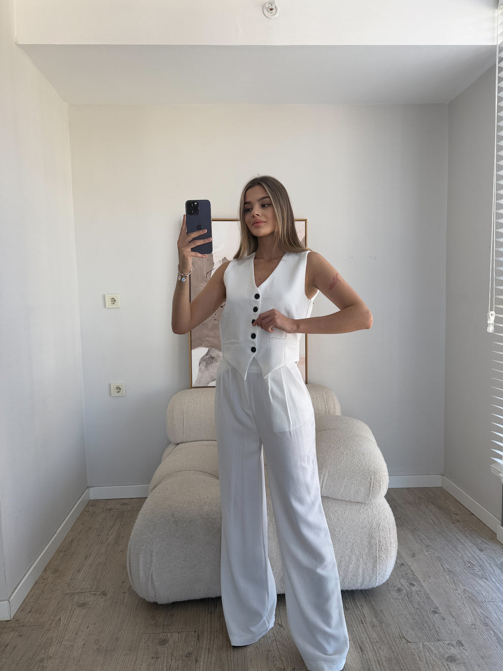 Лен Комплет Елек Пантолони