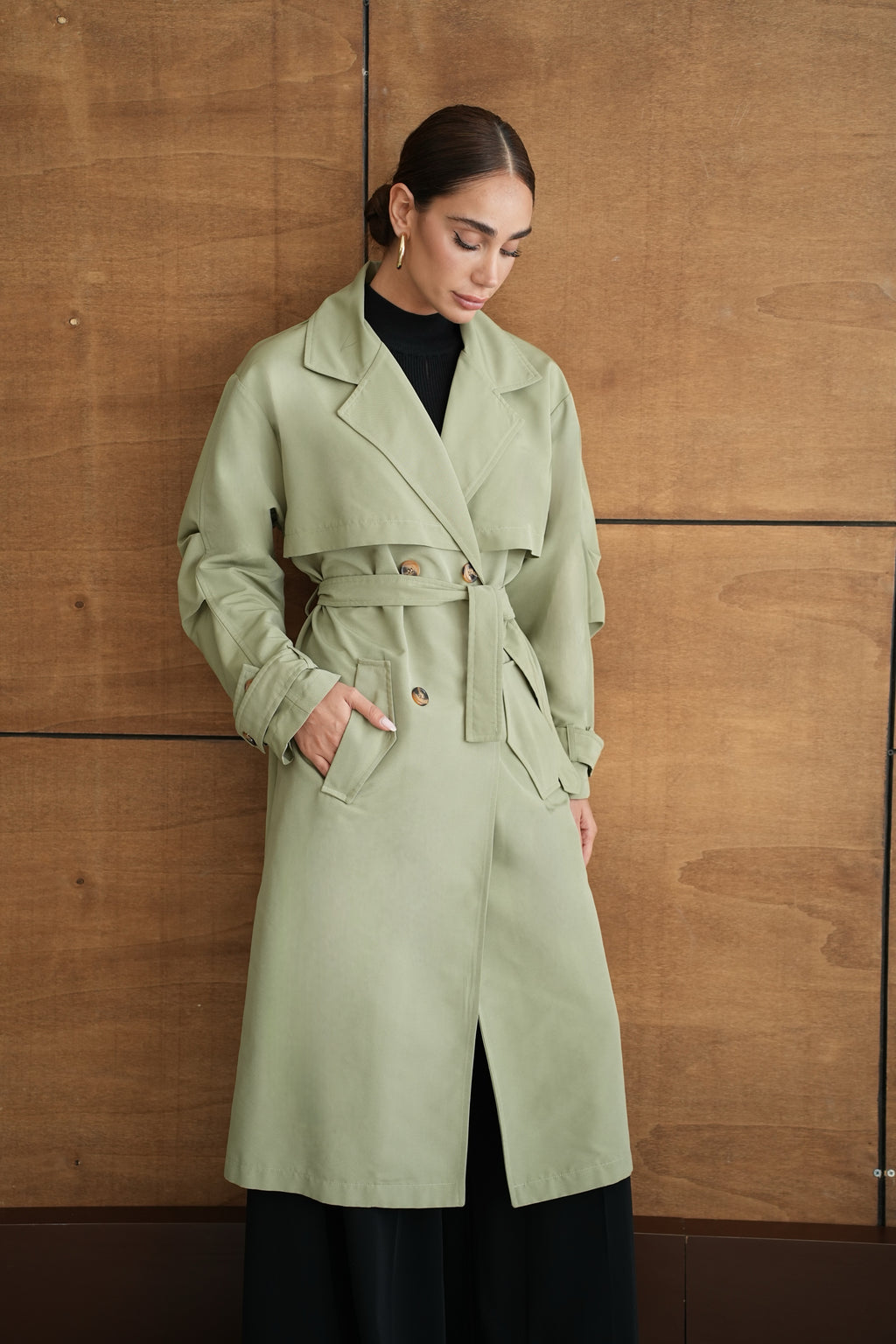 Oversize Мантил Зелен