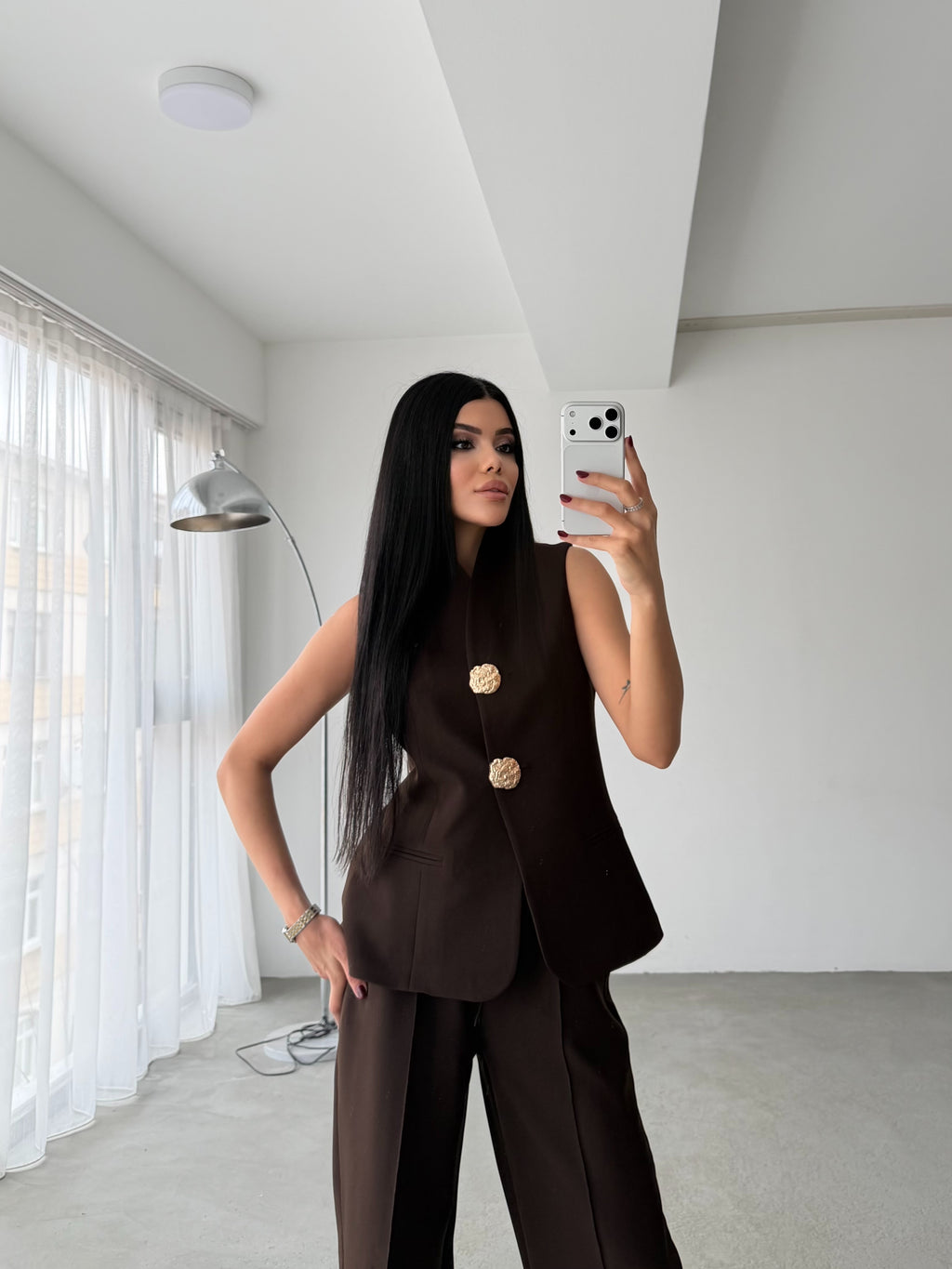 Комплет Елек Пантолони Златно Копче