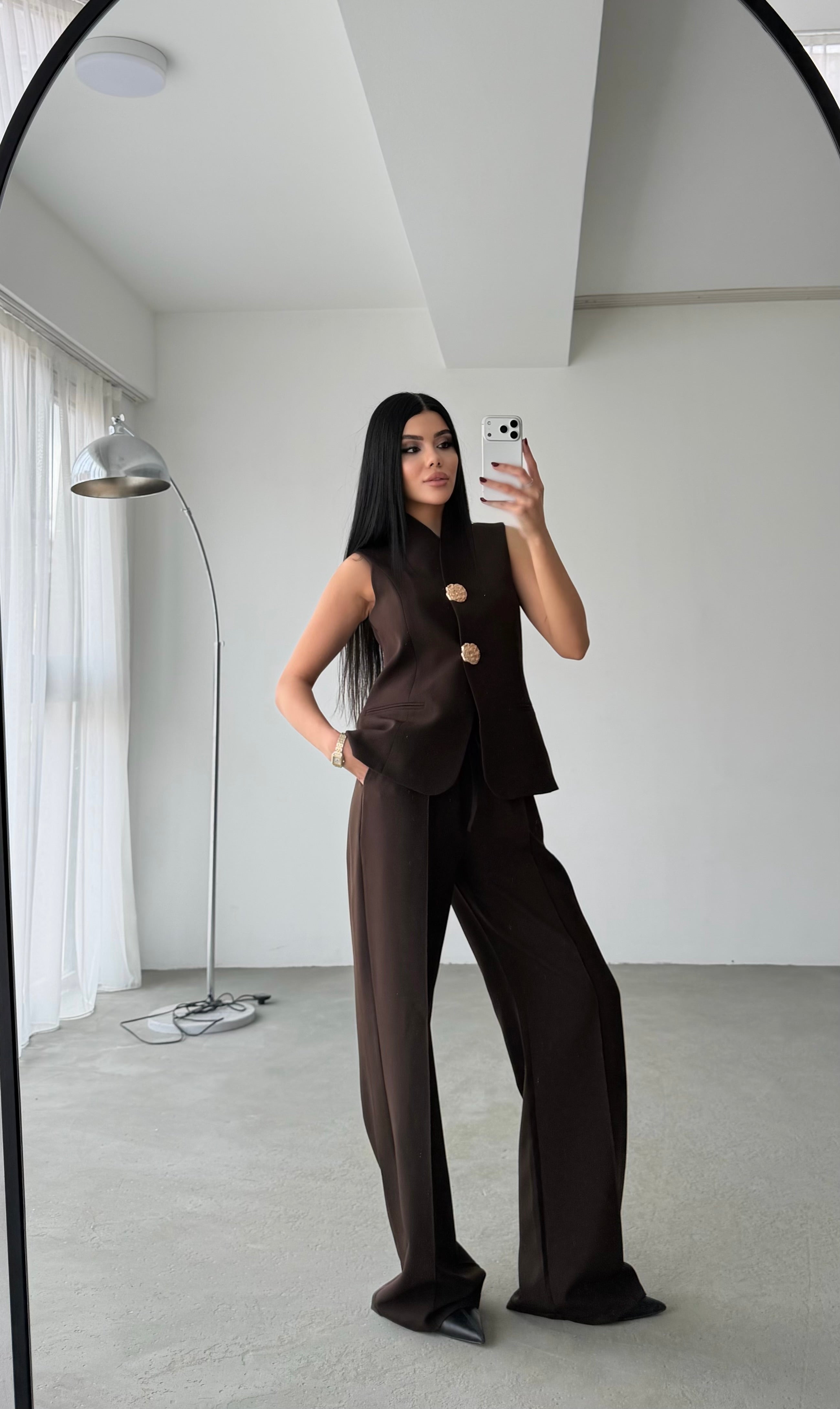 Комплет Елек Пантолони Златно Копче