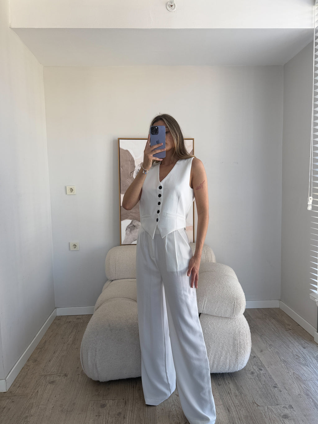 Лен Комплет Елек Пантолони