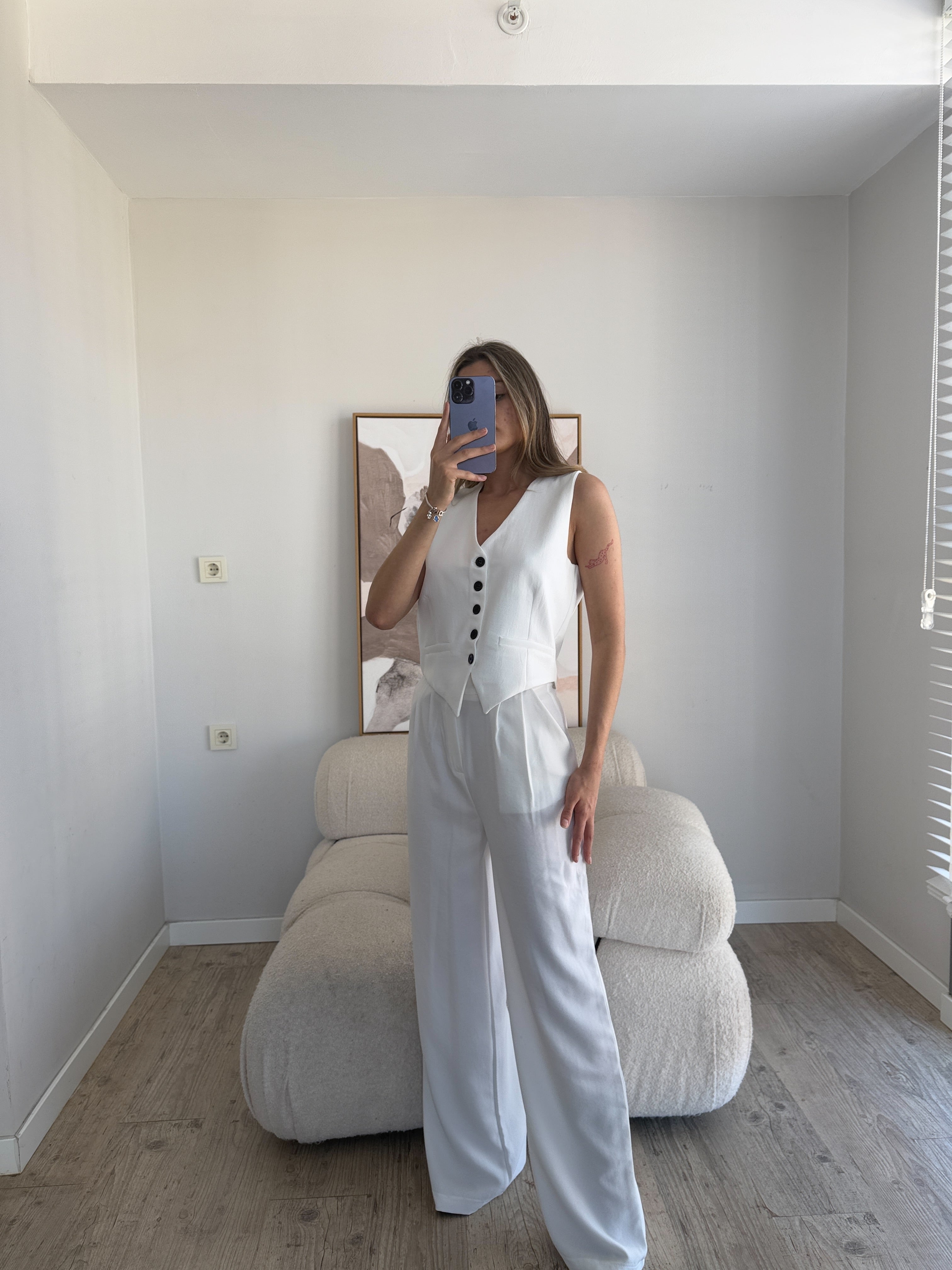 Лен Комплет Елек Пантолони