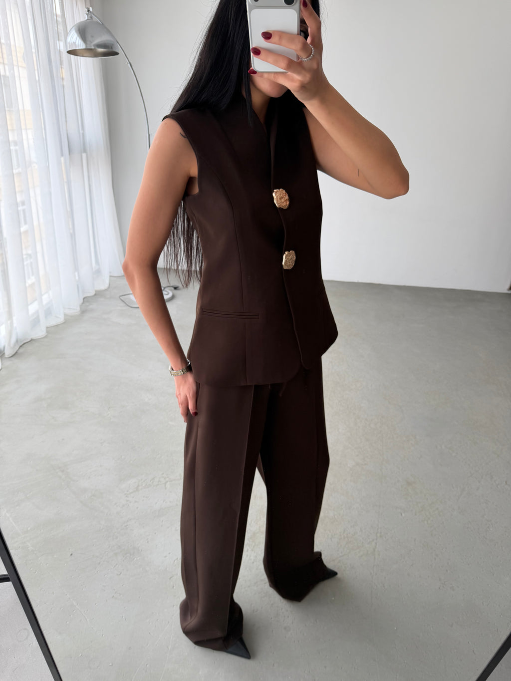 Комплет Елек Пантолони Златно Копче