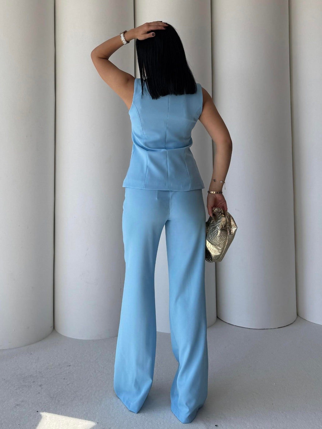 Комплет Елек Пантолони Златно Копче