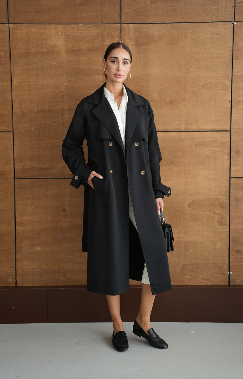 Oversize Мантил Црн