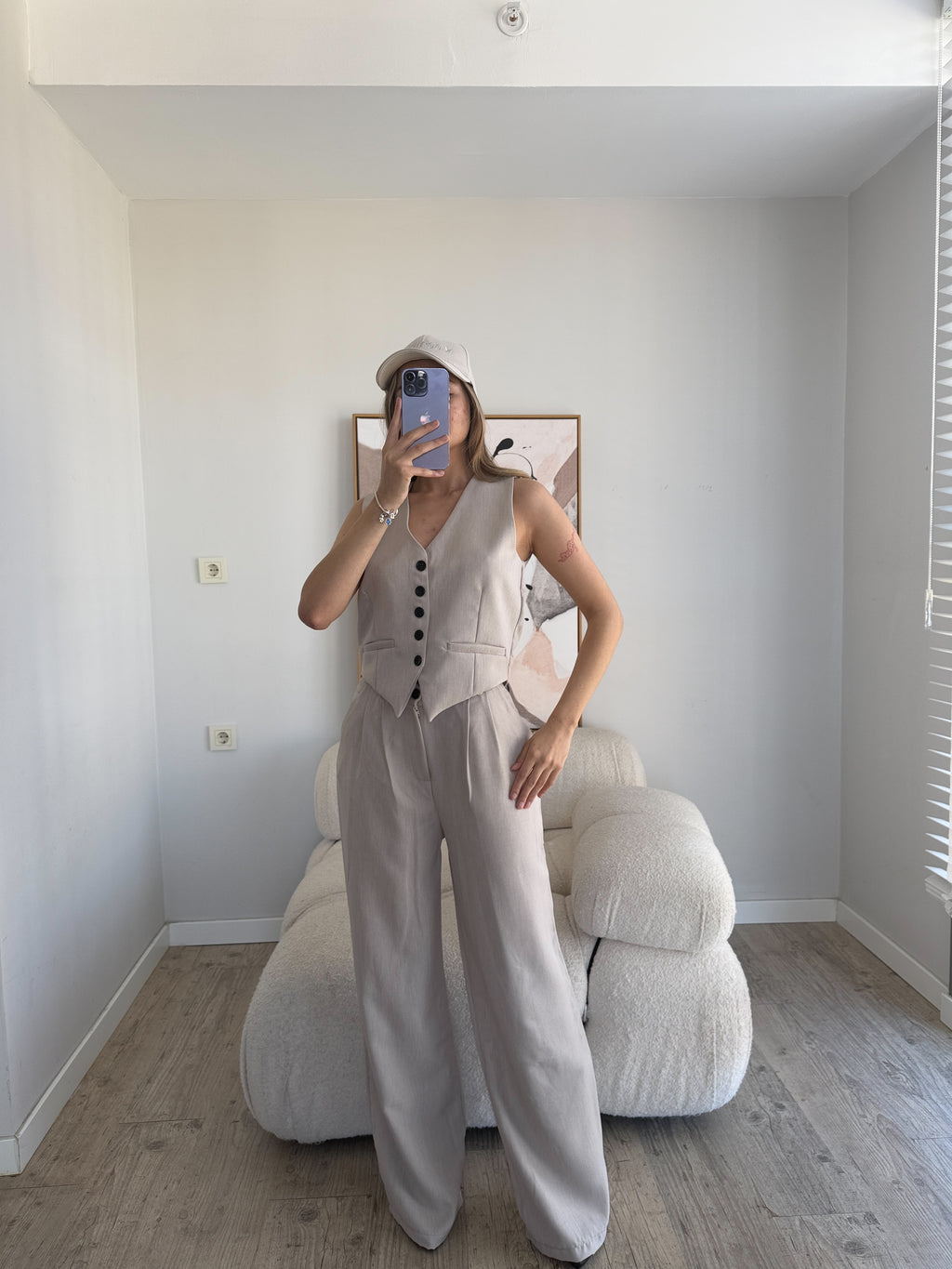 Лен Комплет Елек Пантолони