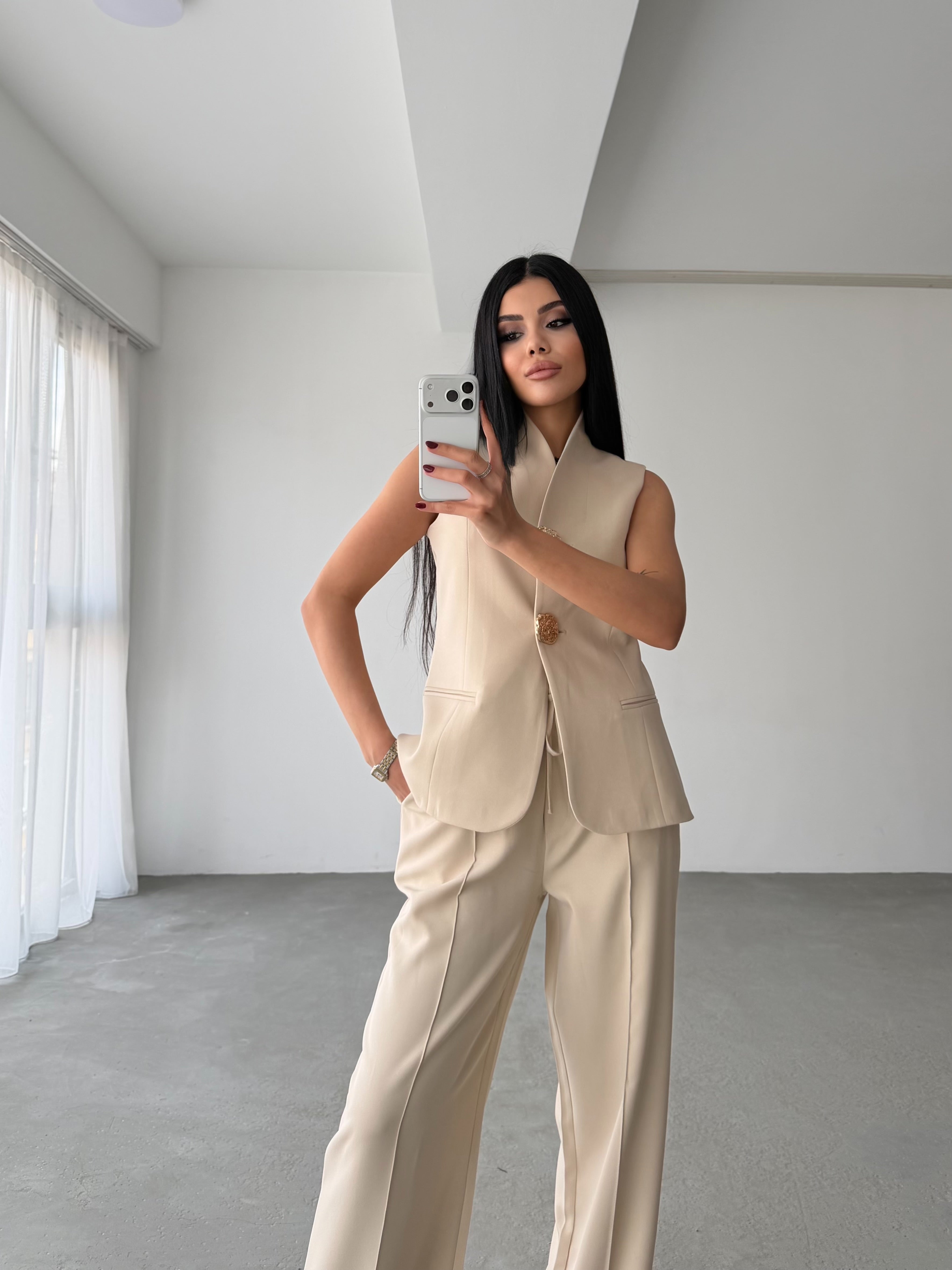 Комплет Елек Пантолони Златно Копче