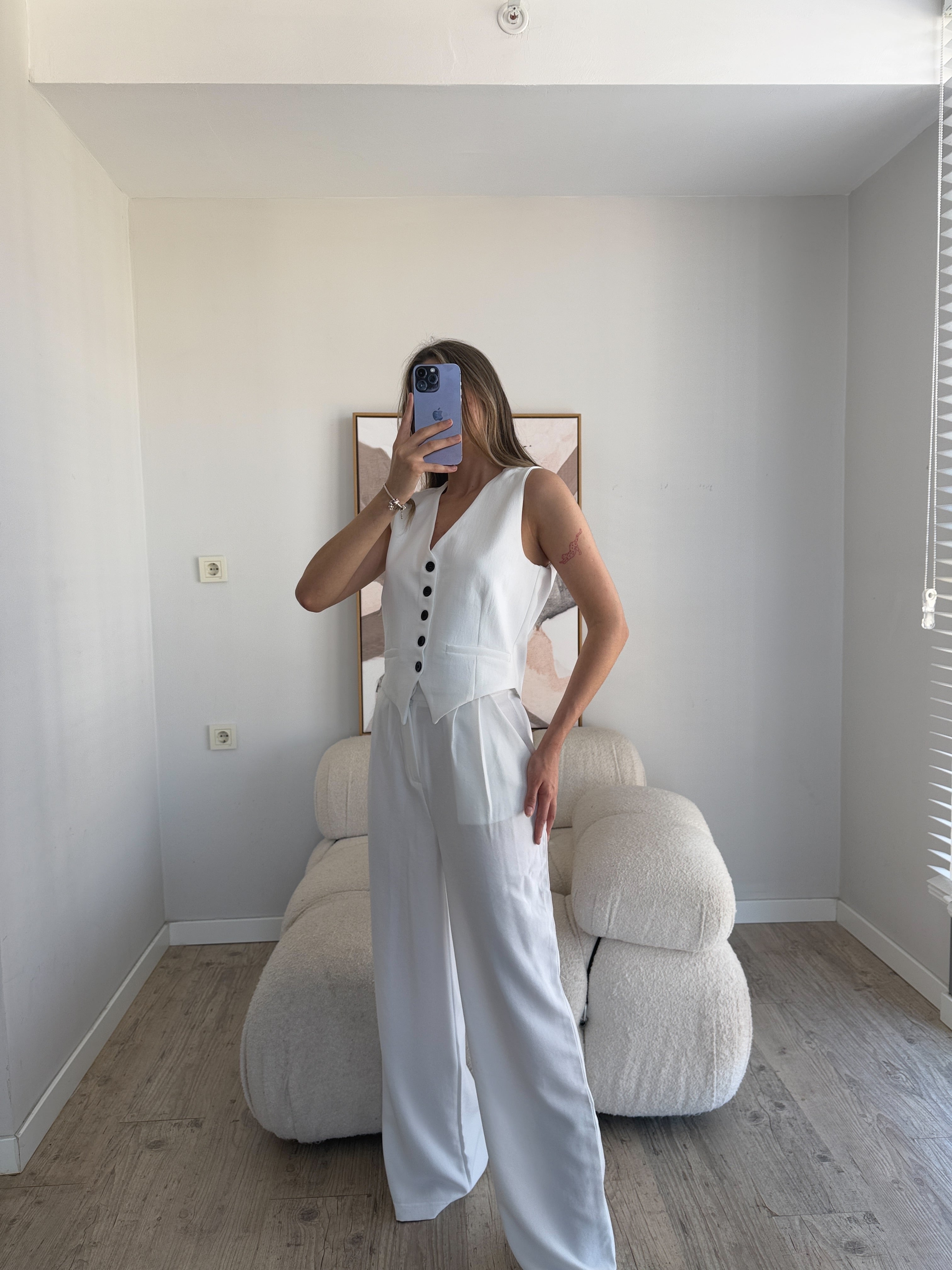 Лен Комплет Елек Пантолони