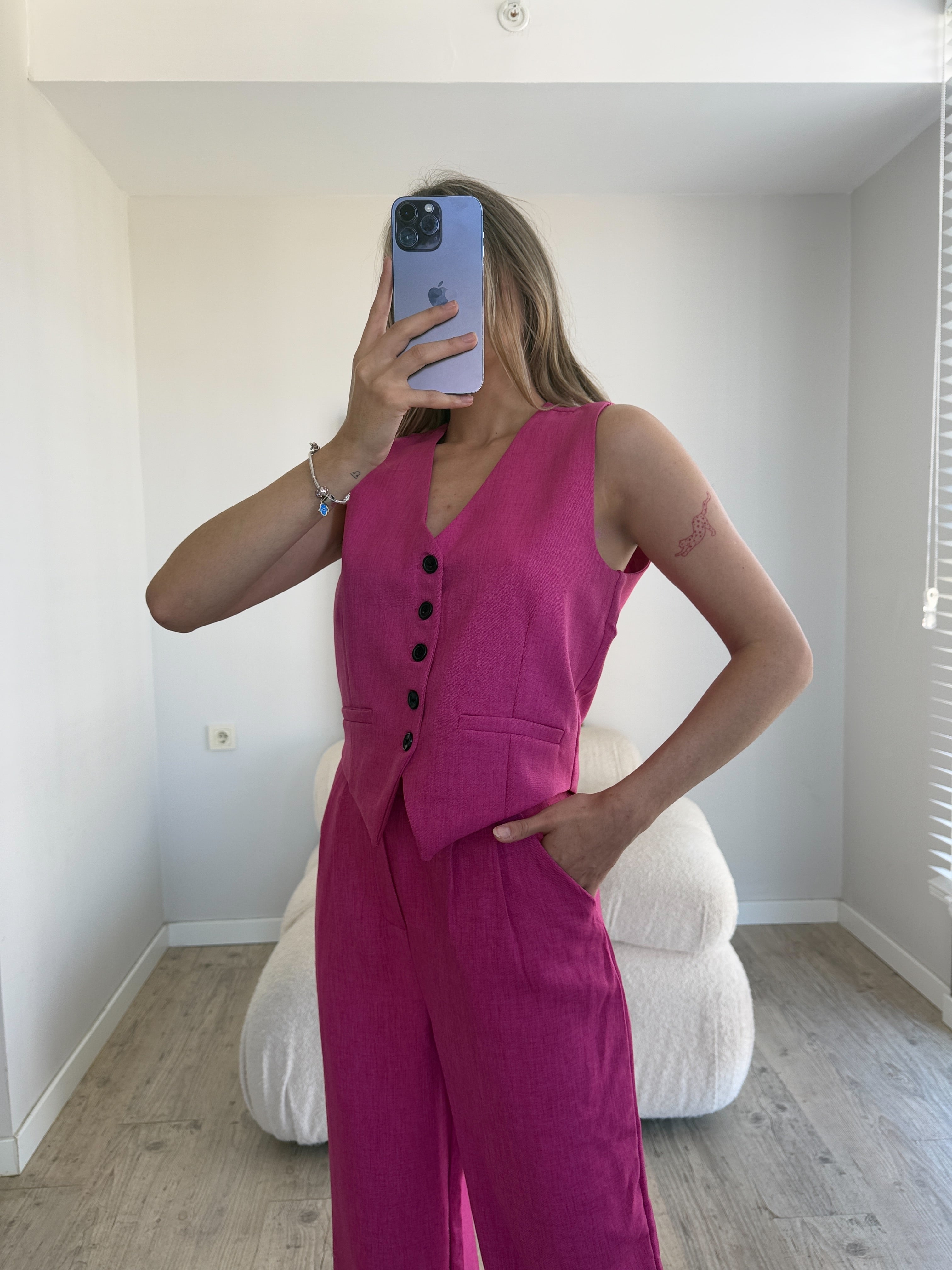 Лен Комплет Елек Пантолони