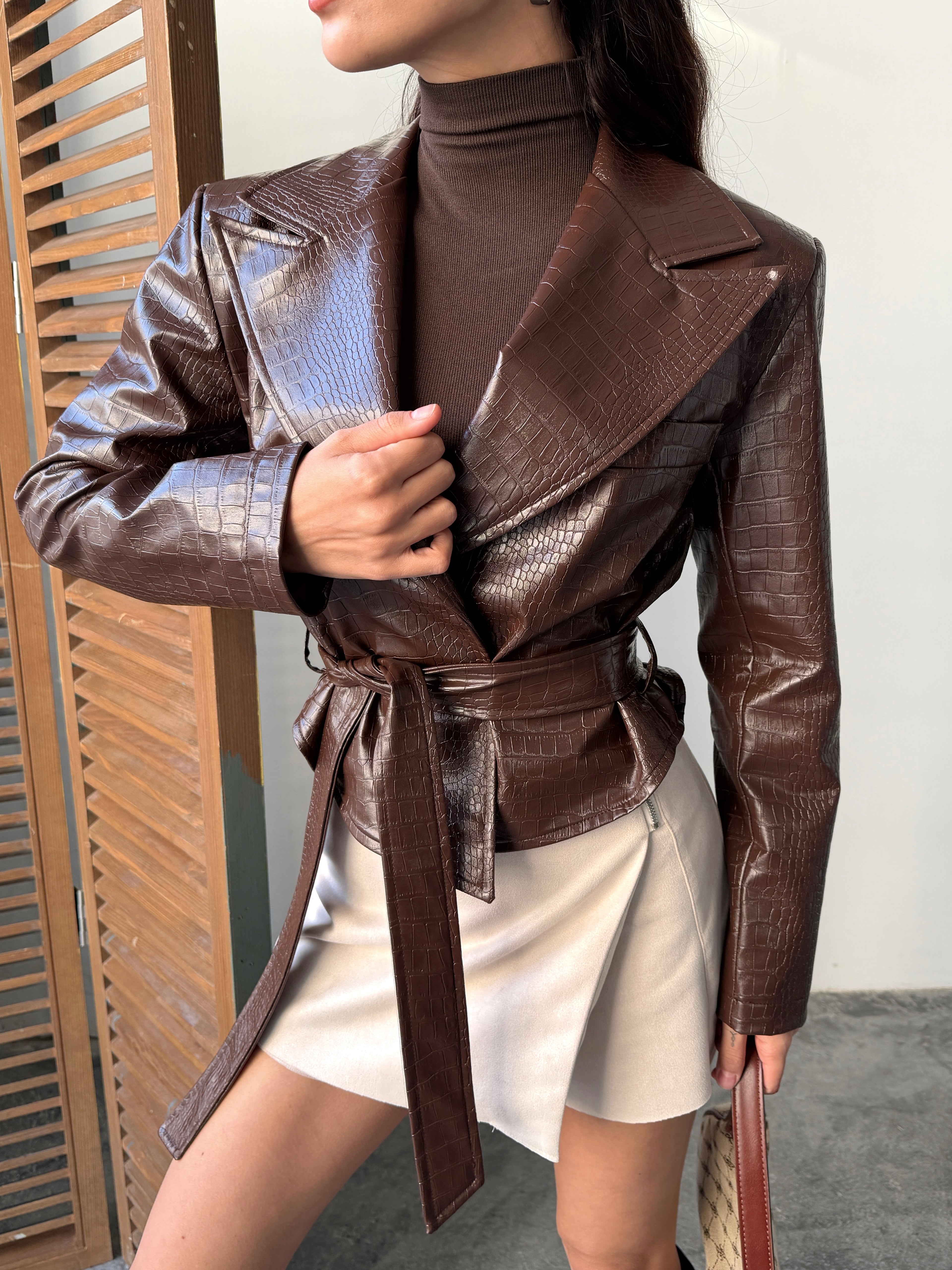 Кроко Кожна Јакна