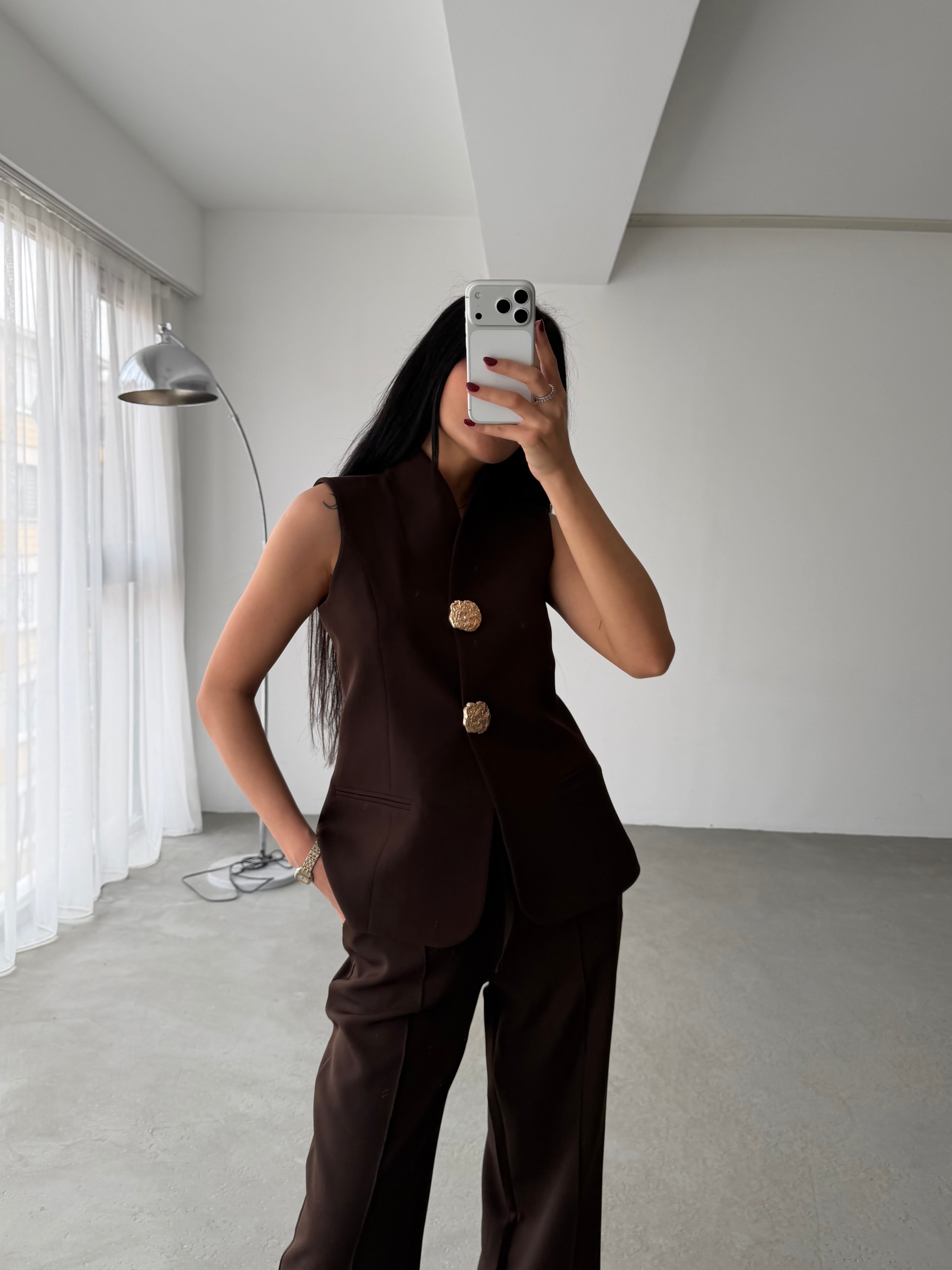 Комплет Елек Пантолони Златно Копче