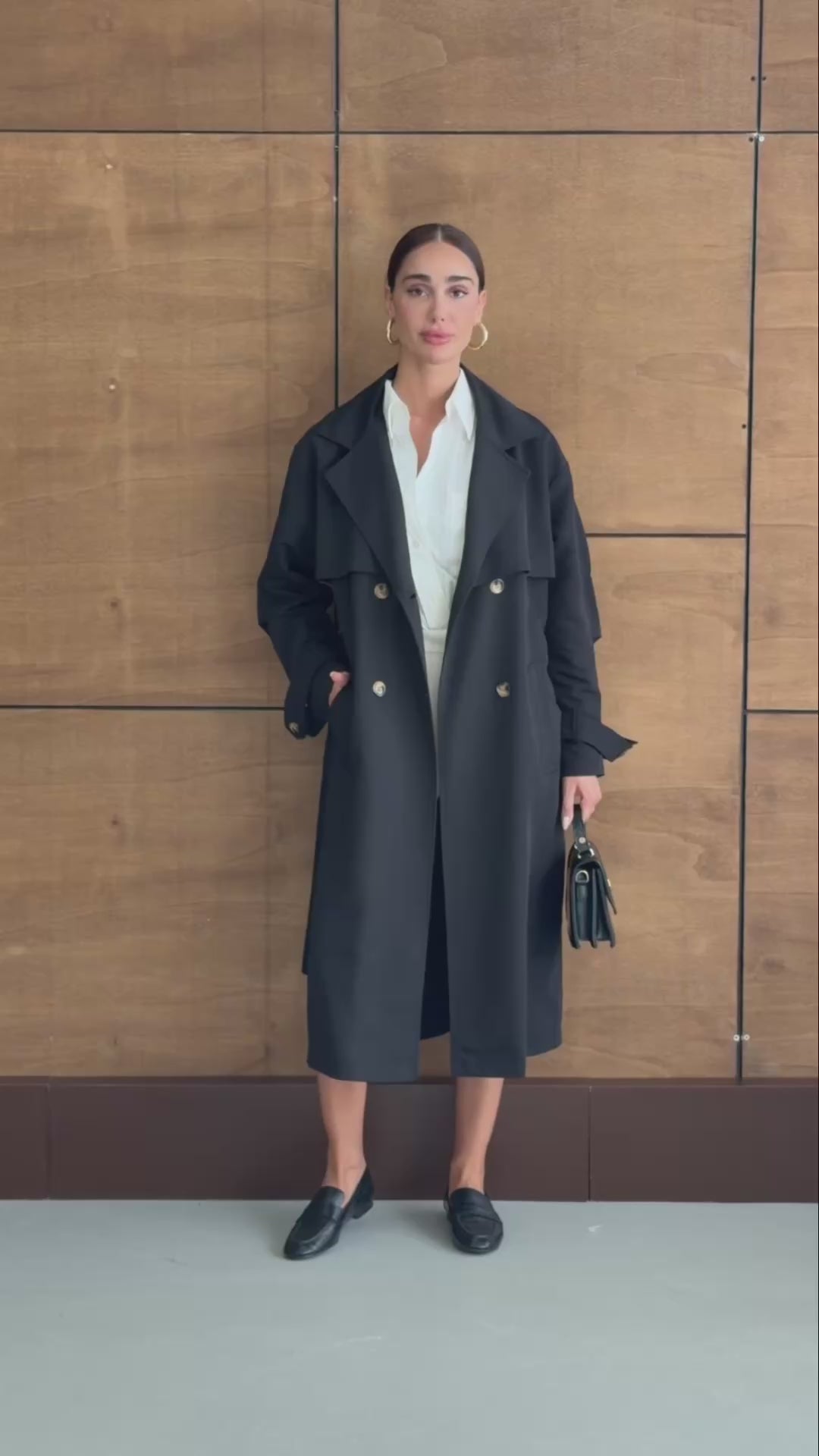 Oversize Мантил Црн