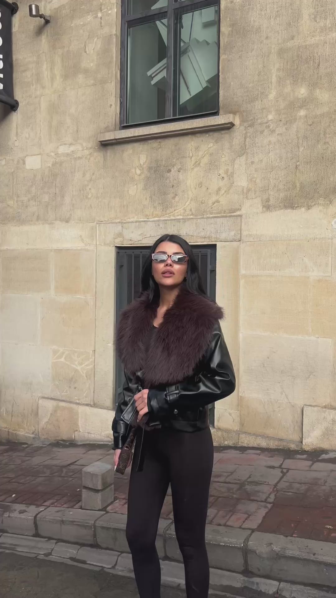 Кожна јакна крзно